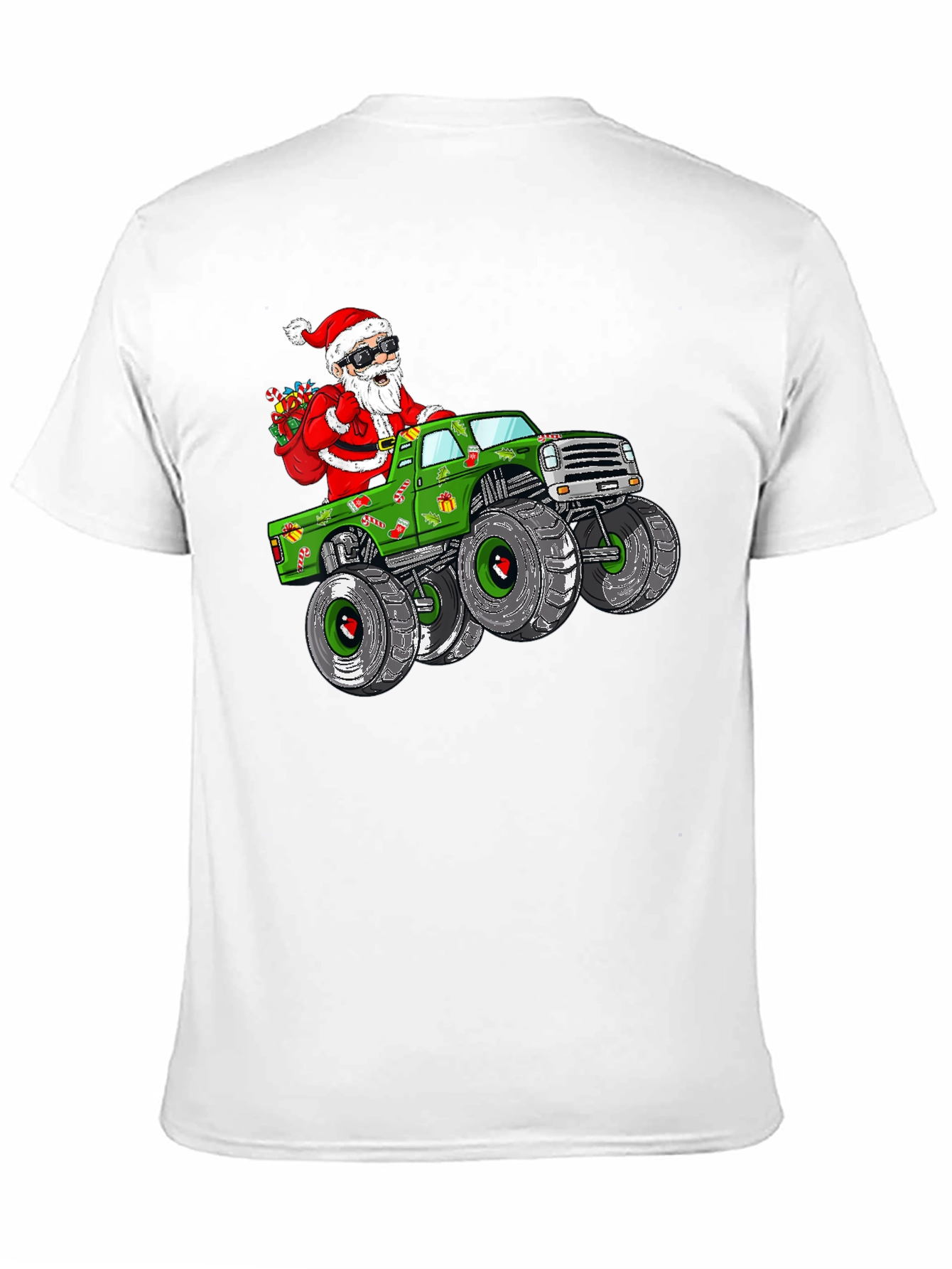 Santa Monster Truck Christmas Graphic Tee