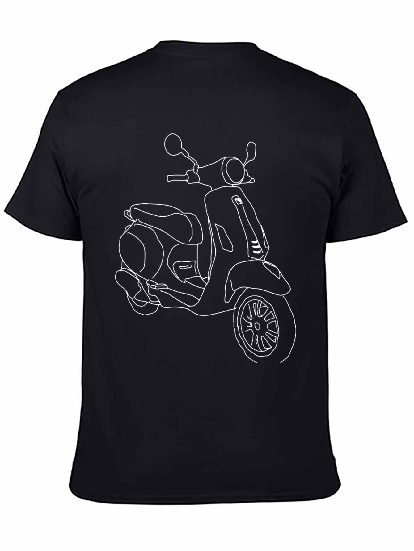 Minimalist Scooter Graphic Tee - Black