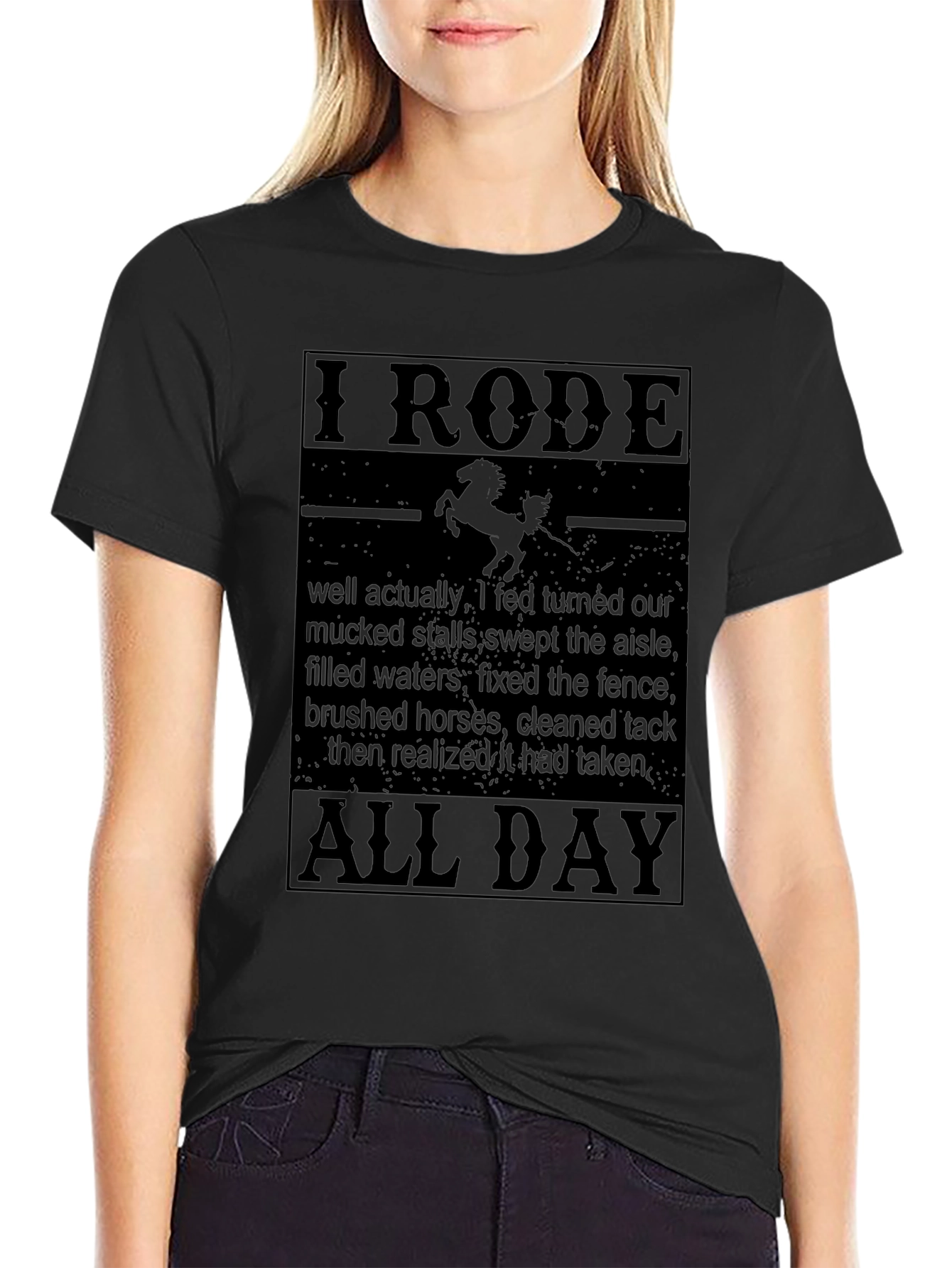 I Rode All Day Black Graphic Tee
