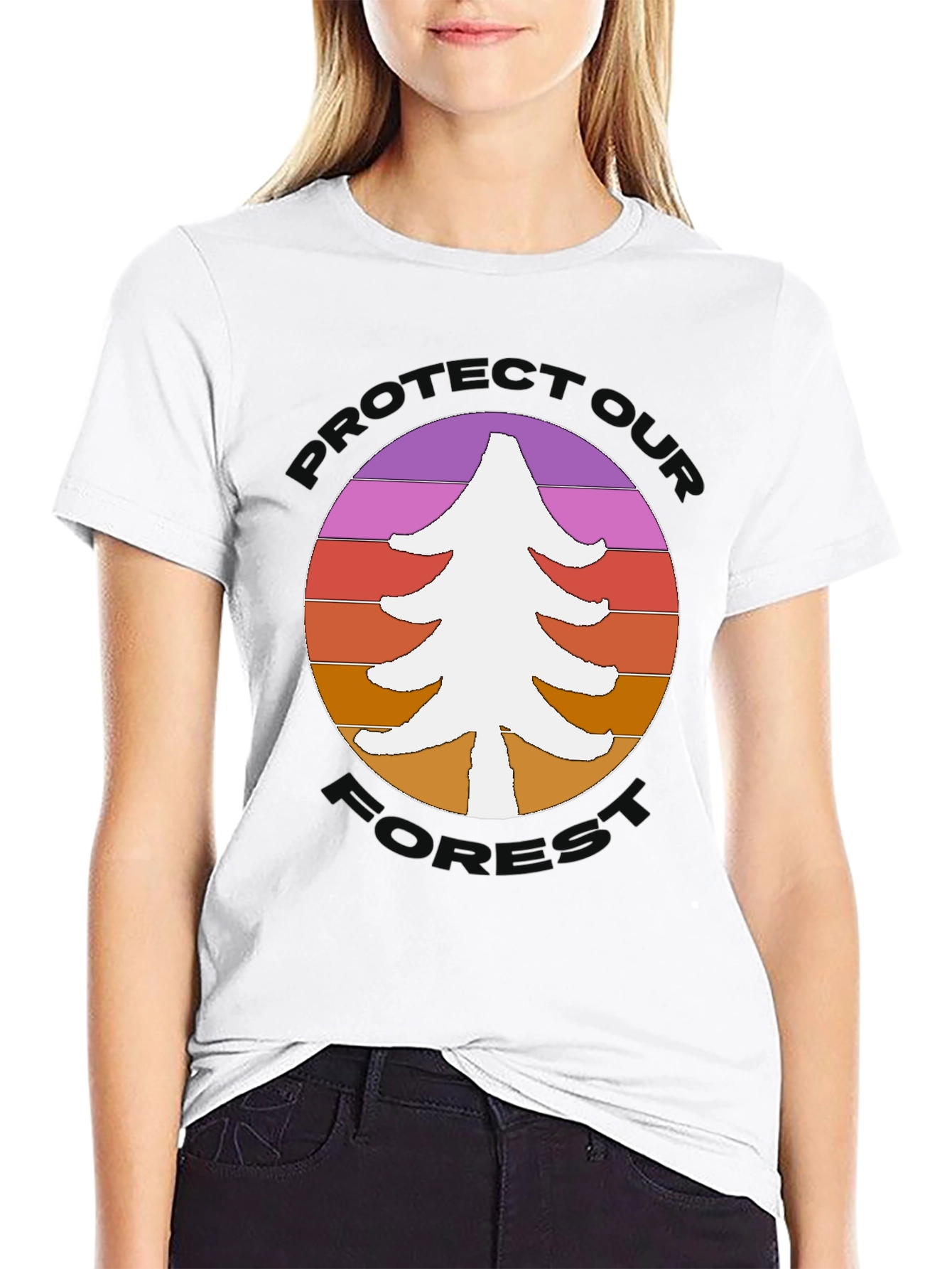 Retro Protect Our World Tree Graphic T-Shirt