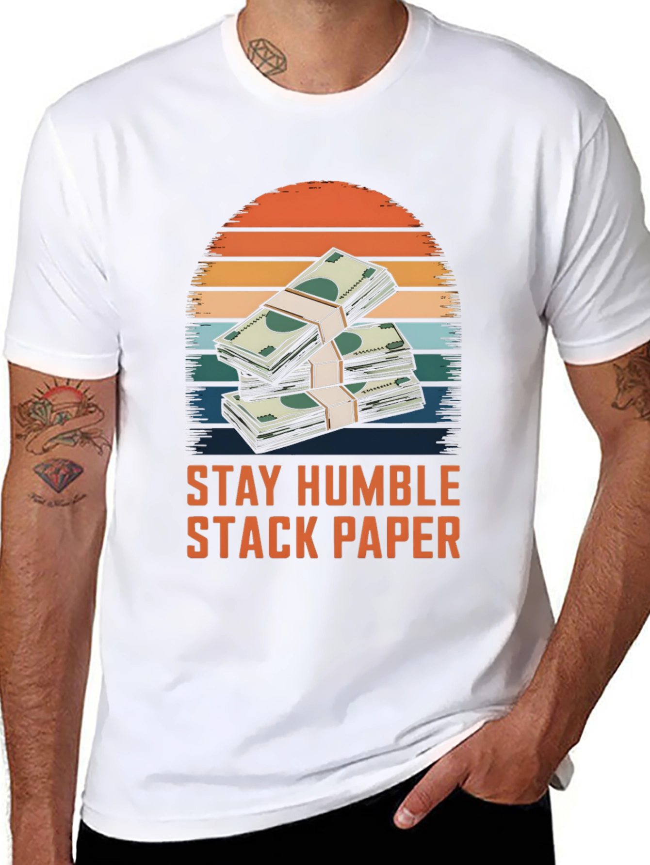 Stay Humble Stack Paper Graphic Tee