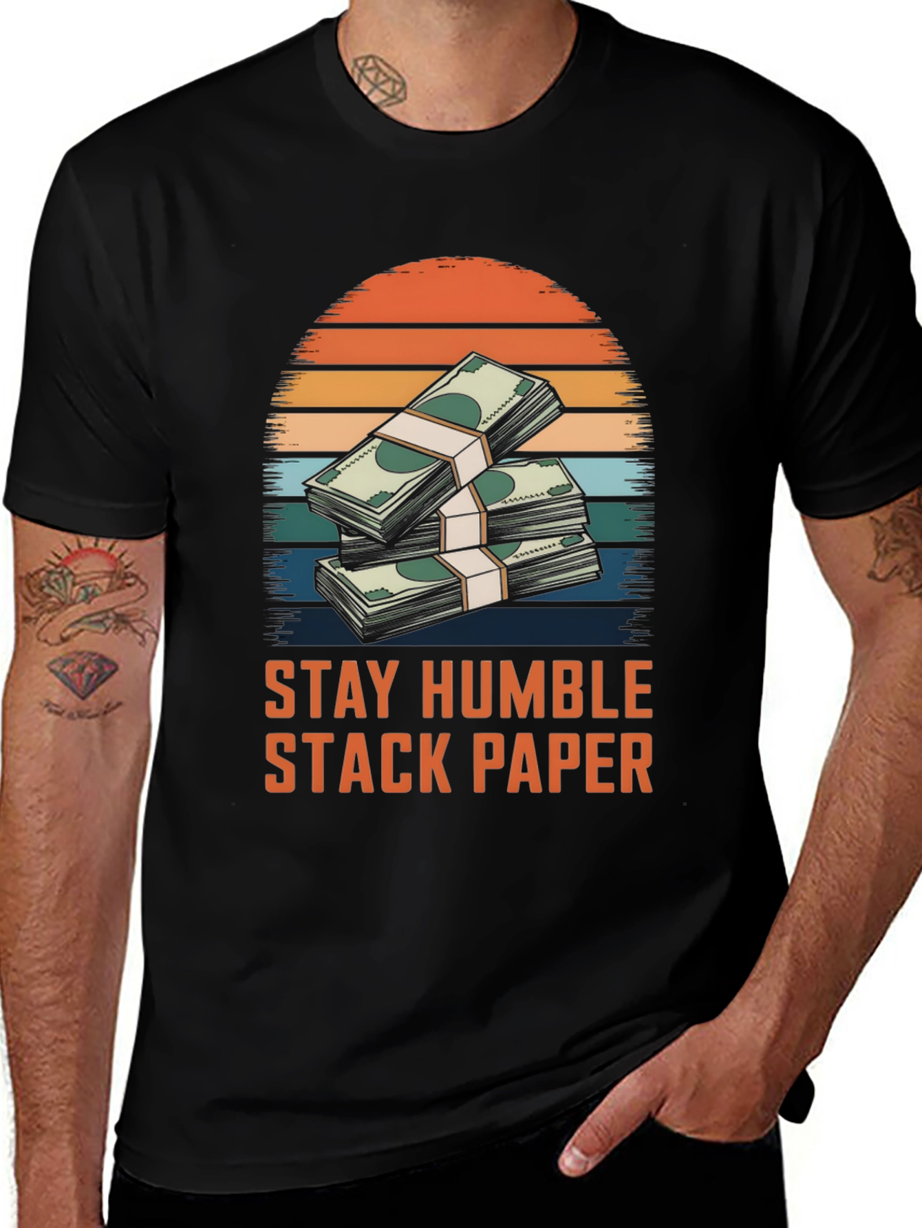 Stay Humble Stack Paper Graphic Tee