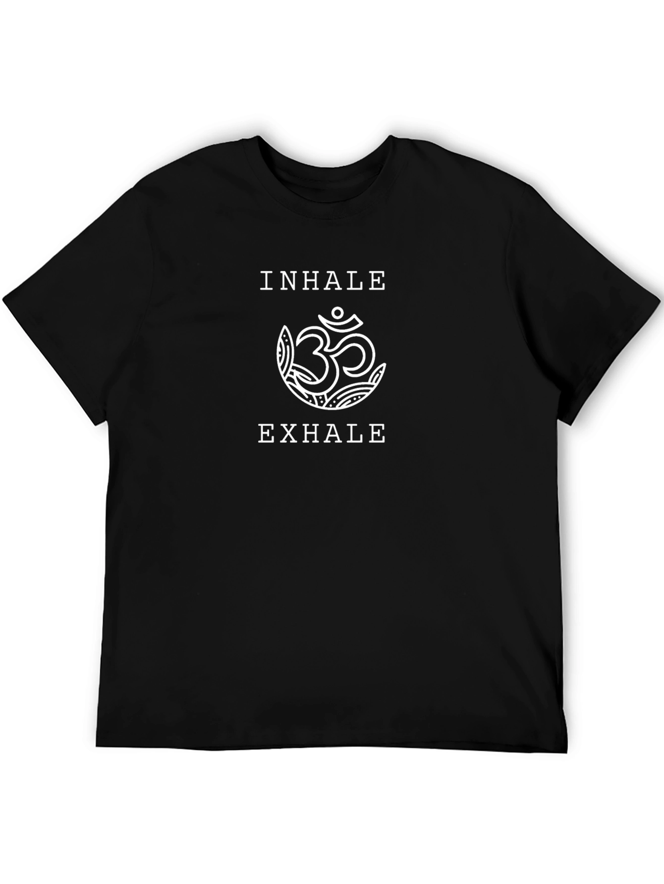 Inhale Exhale Yoga Om Symbol Black T-Shirt