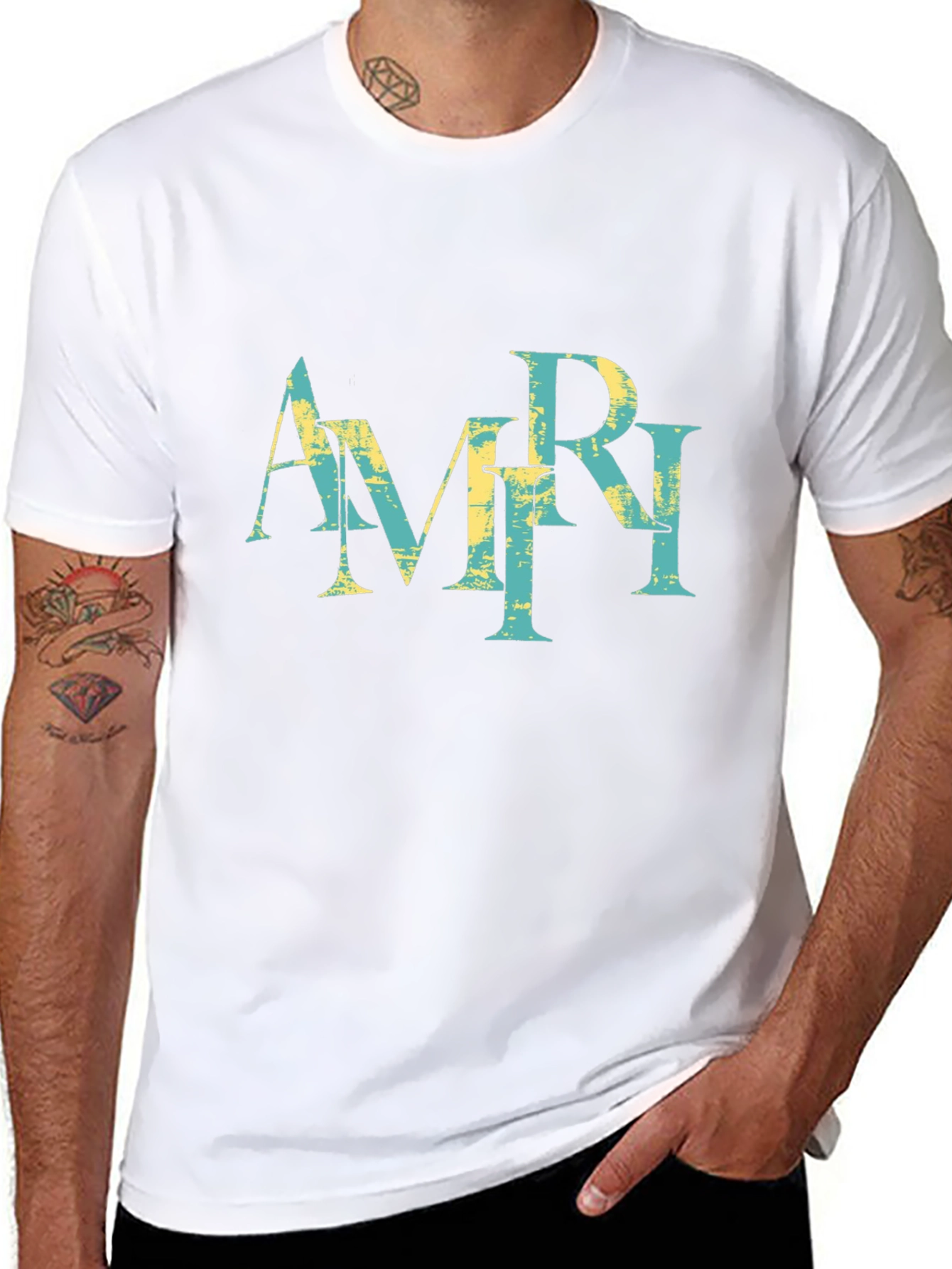 AMRI Graphic Print Black T-Shirt
