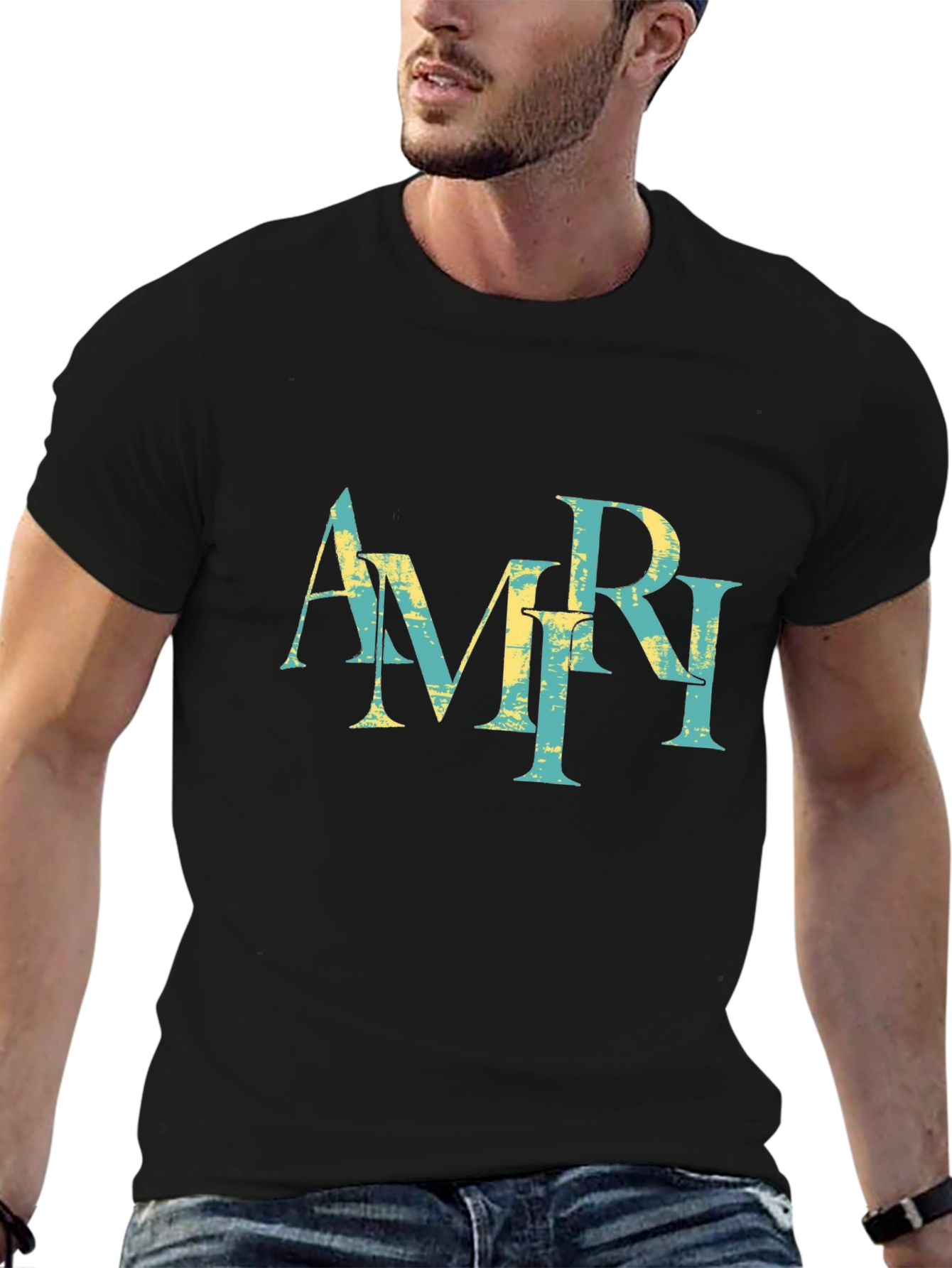 AMRI Graphic Print Black T-Shirt