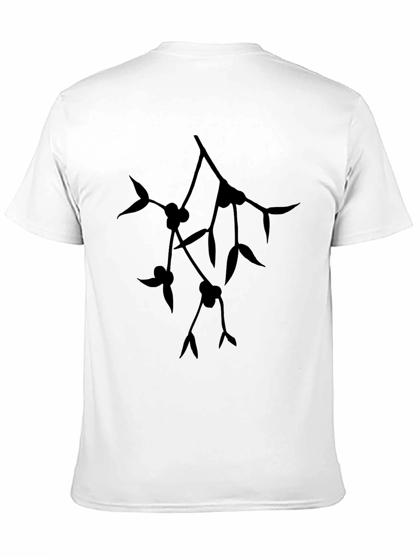 Modern Botanical Print Black Tee