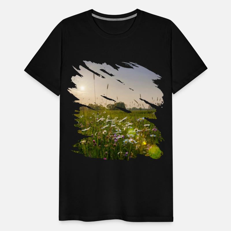 Picturesque flower meadow in sunlight