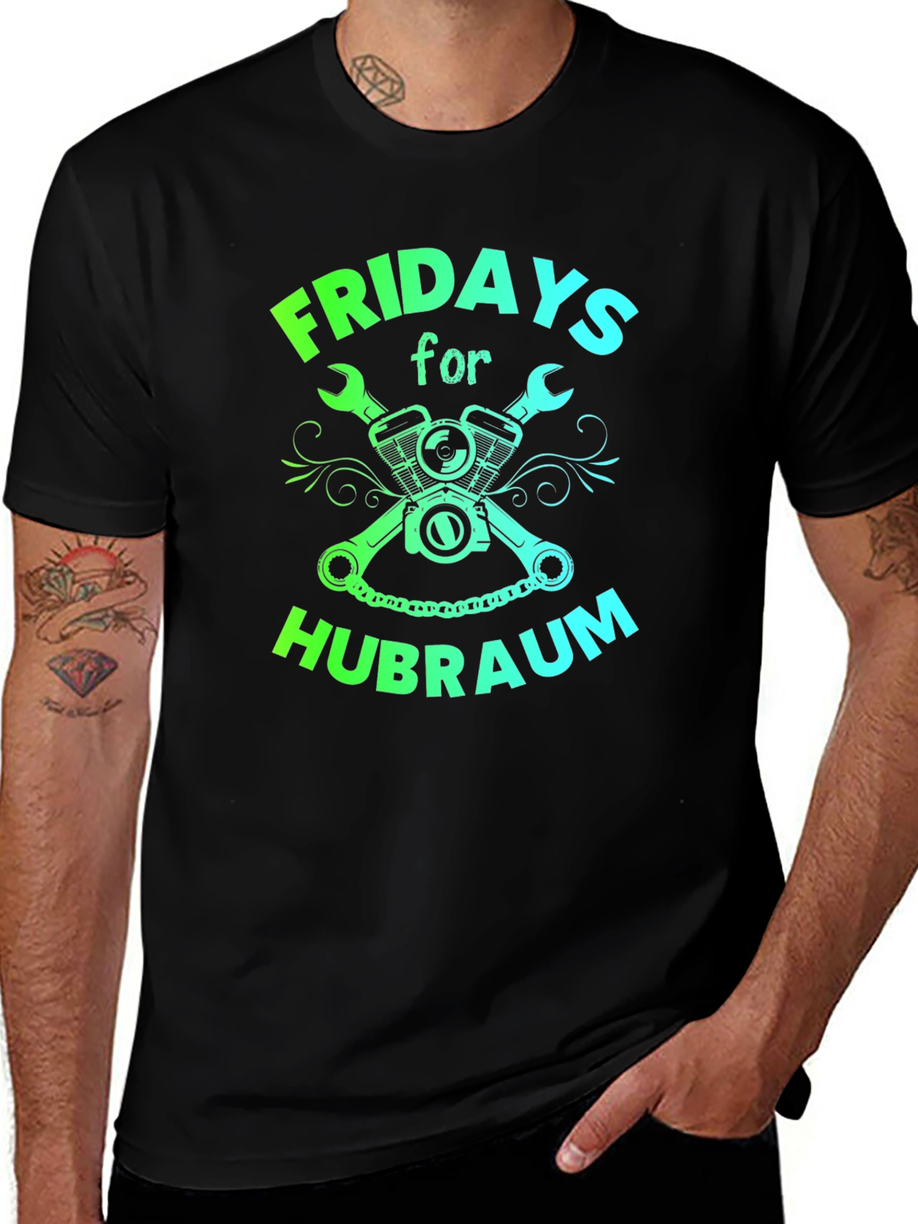 Fridays for Hubraum Black Graphic Tee