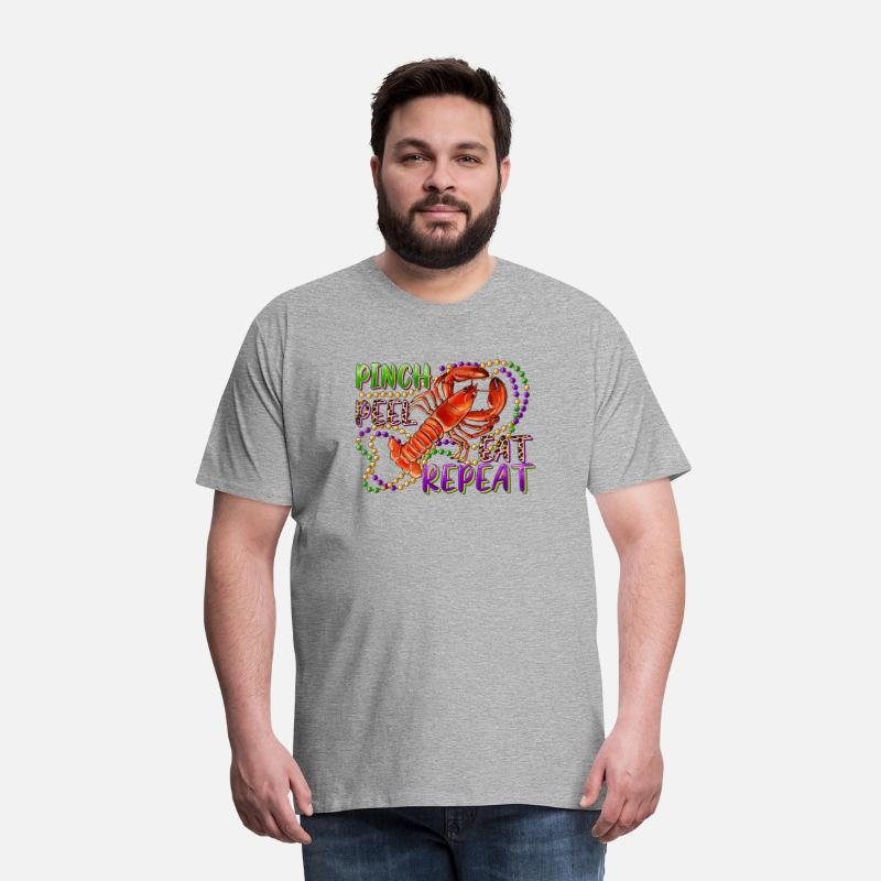 Pinch Peel Eat Repeat Crawfish Vintage Mardi Gras