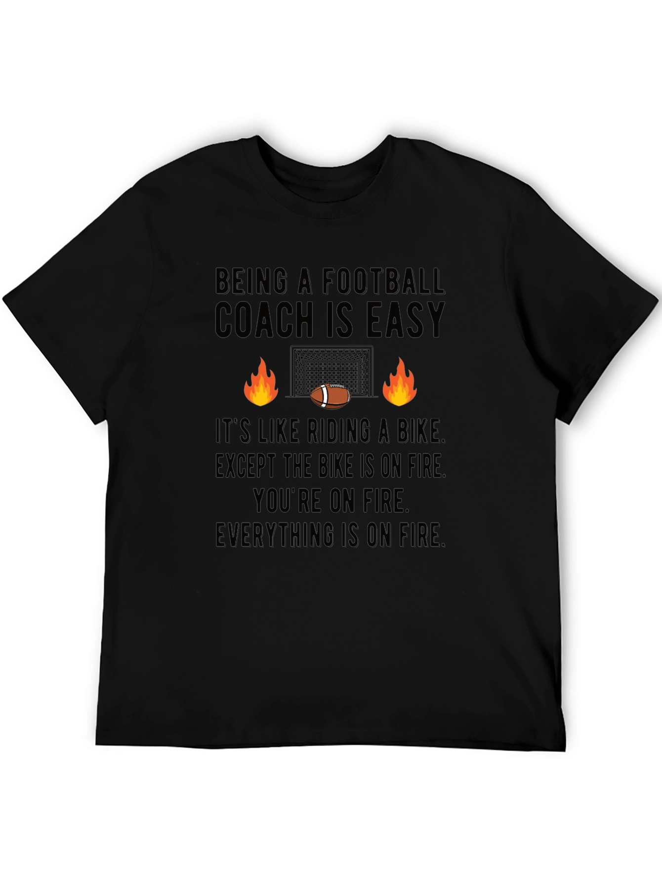Funny Football Coach On Fire T-Shirt