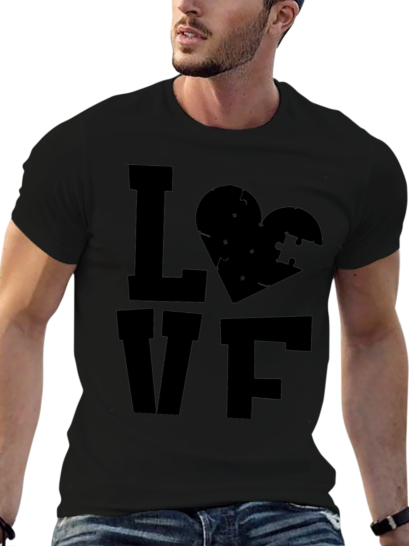 LOVE Autism Awareness T-Shirt - Puzzle Piece Heart Tee