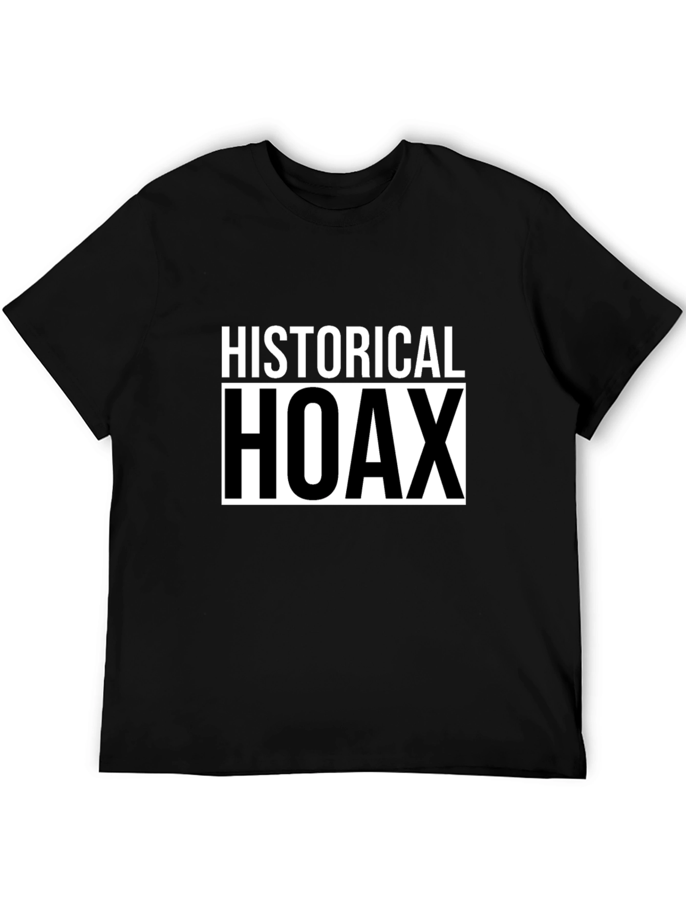 Historical Hoax Graphic T-Shirt - Black Casual Tee