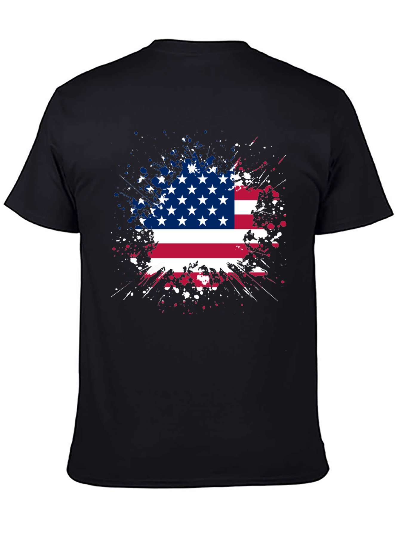 American Flag Splatter Graphic T-Shirt