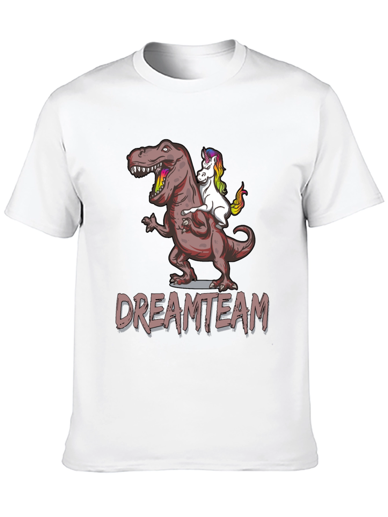 Dream Team T-Shirt: T-Rex Riding Unicorn
