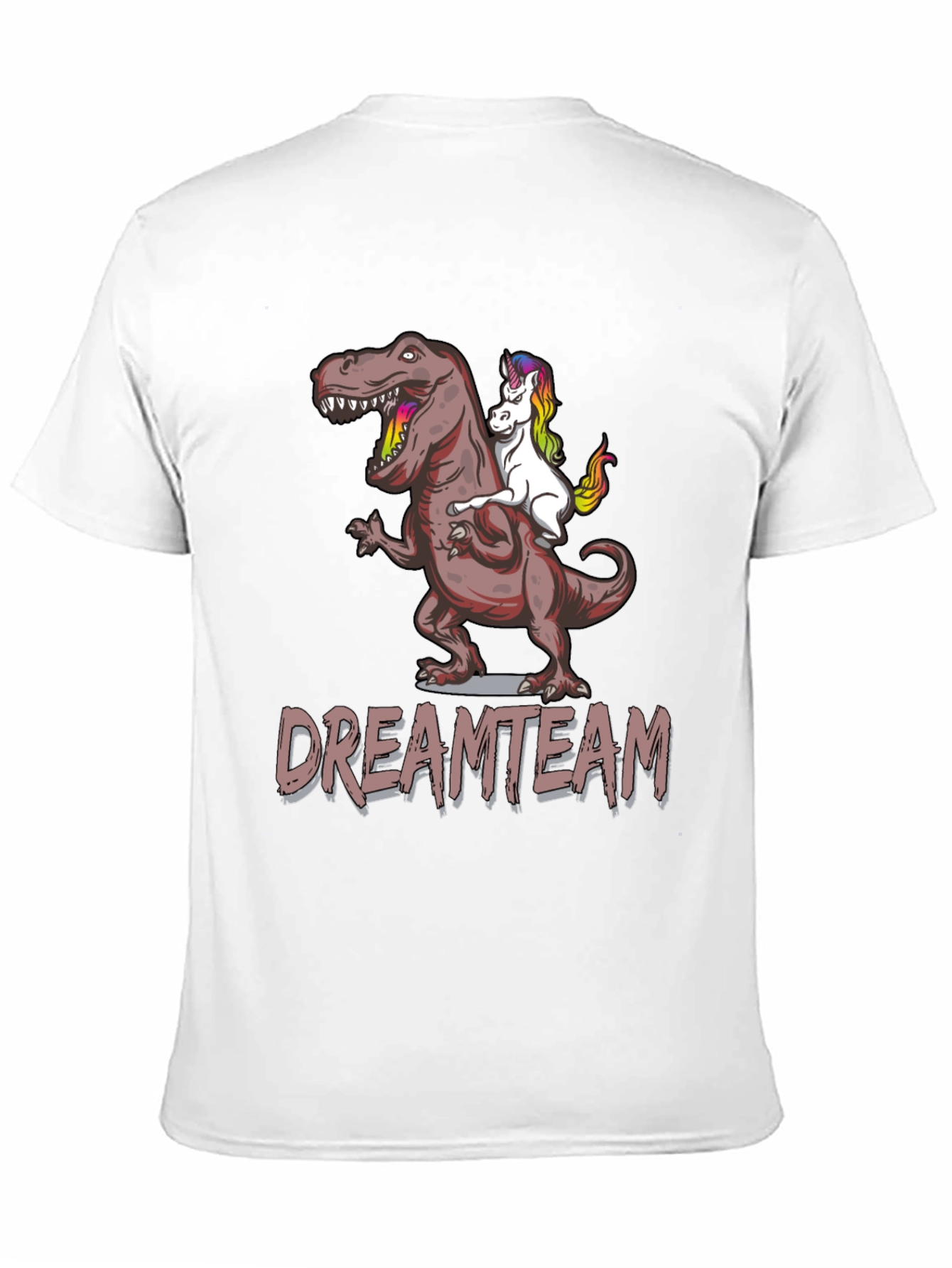 Dream Team T-Shirt: T-Rex Riding Unicorn