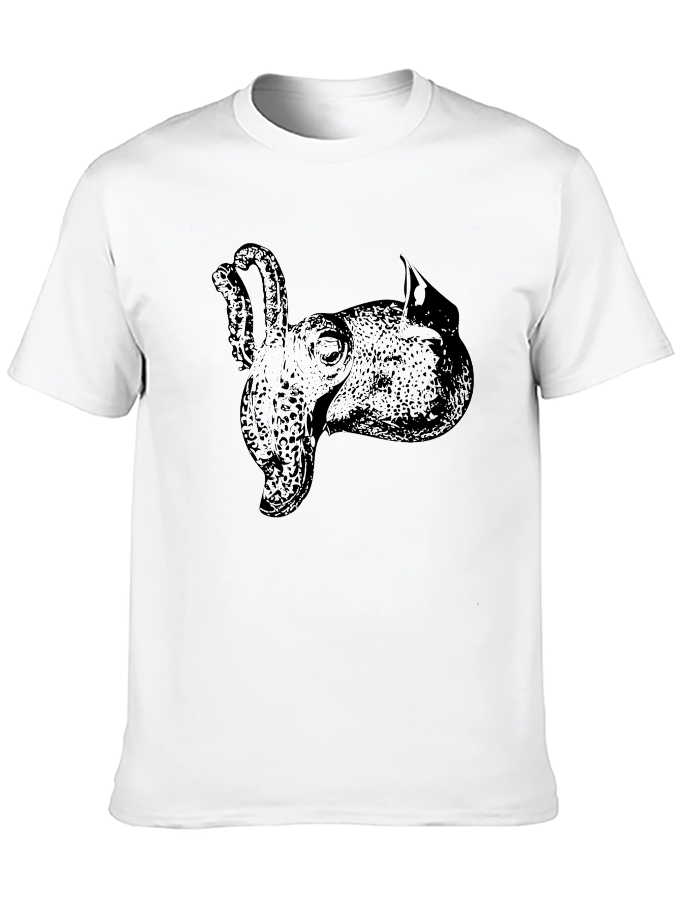 Cuttlefish Graphic Tee - Stylish Black Cotton T-Shirt