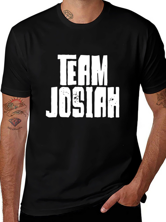 Team Josiah Black Cotton Graphic Tee Shirt