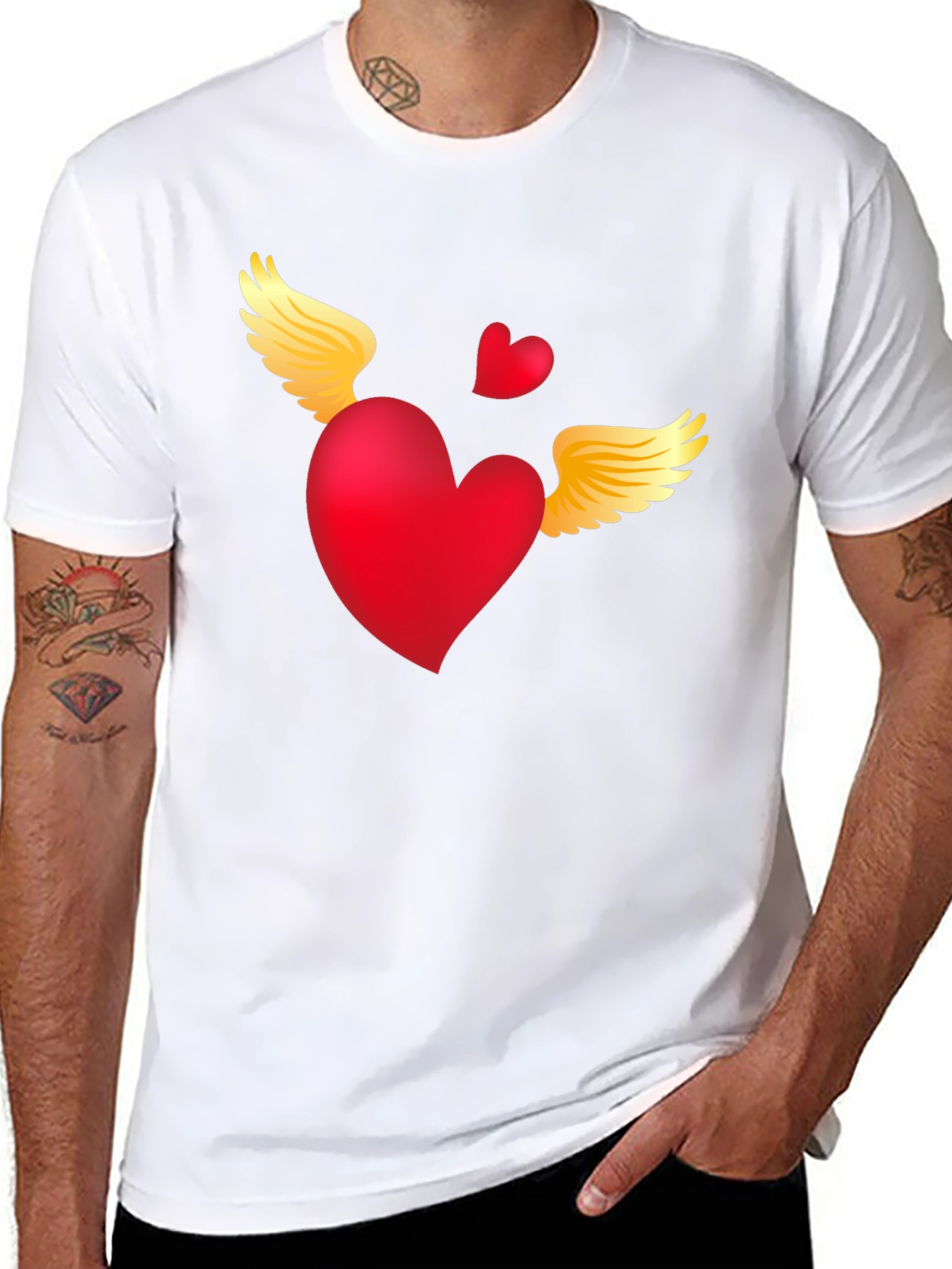 Heart with Wings Graphic Tee - Black