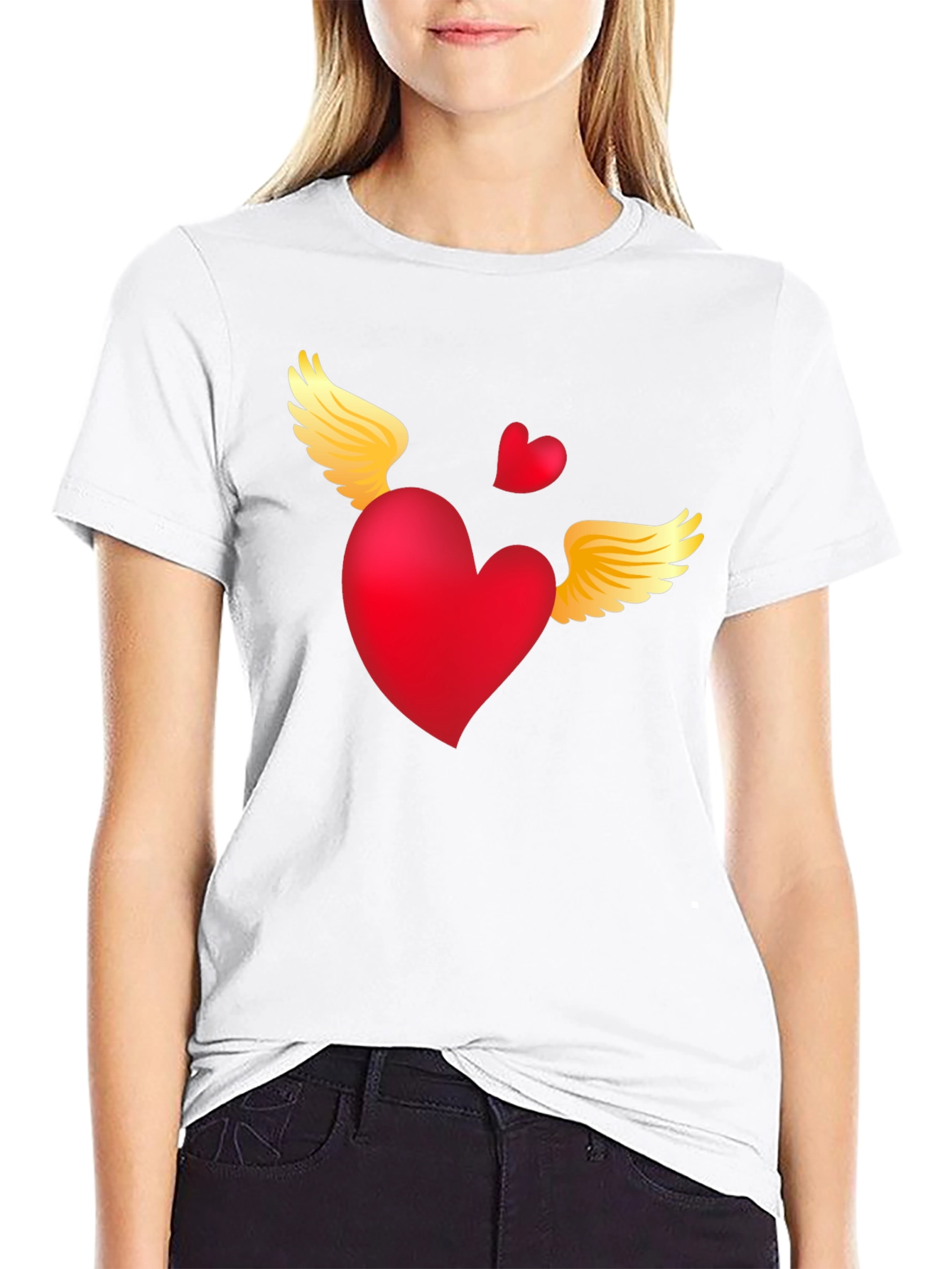 Heart with Wings Graphic Tee - Black