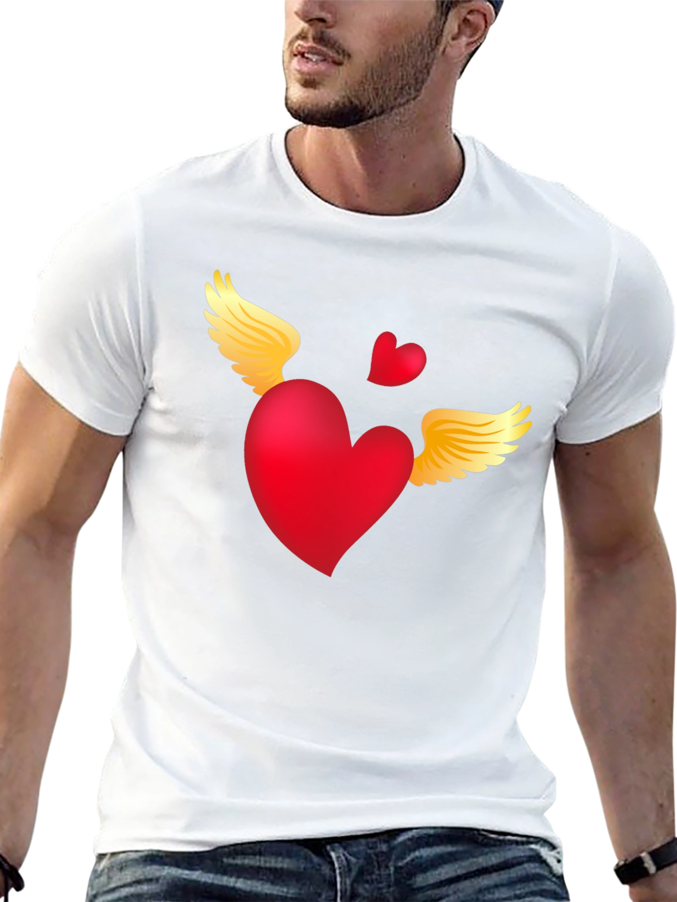 Heart with Wings Graphic Tee - Black