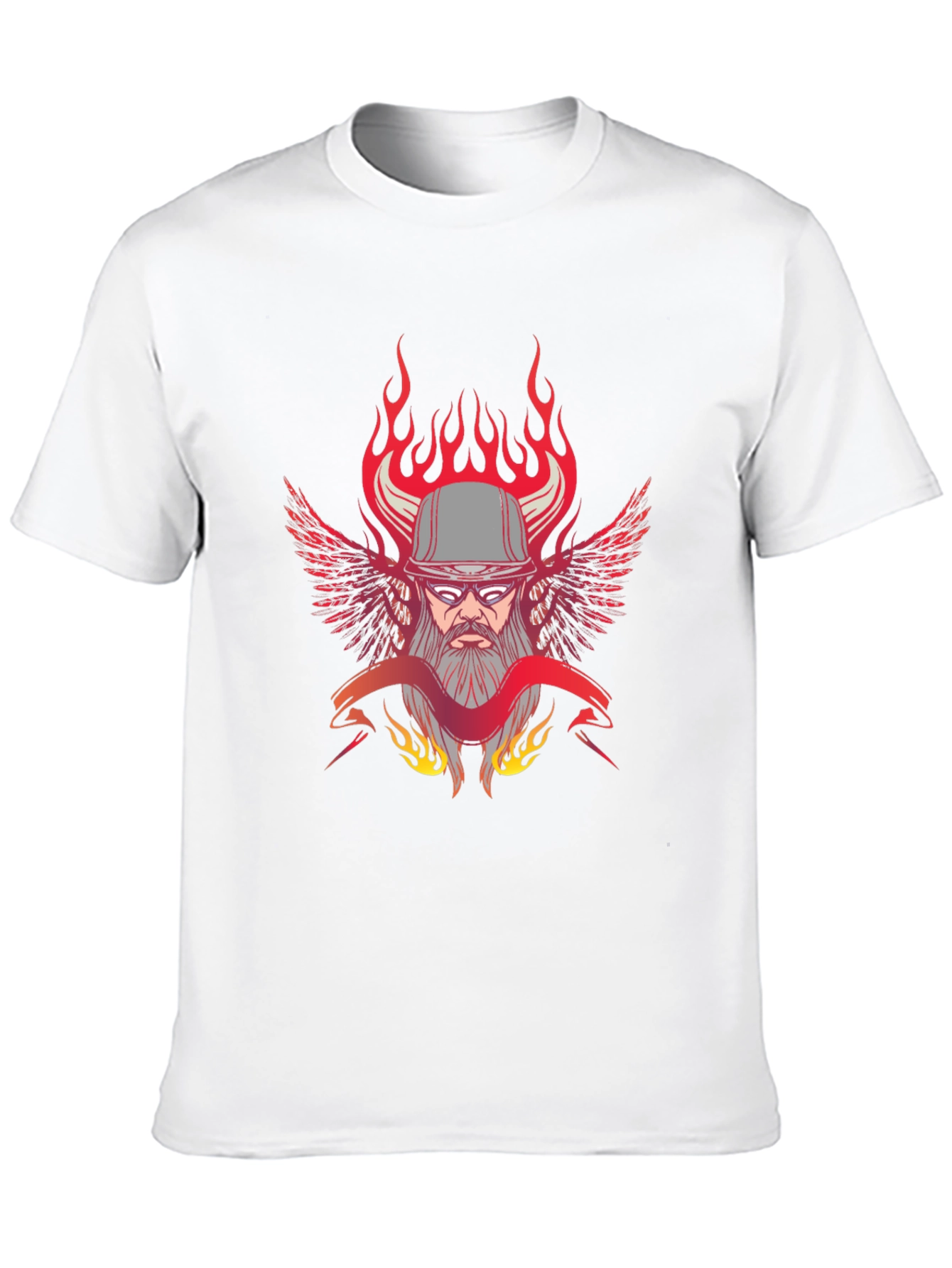 Flaming Biker Graphic T-Shirt