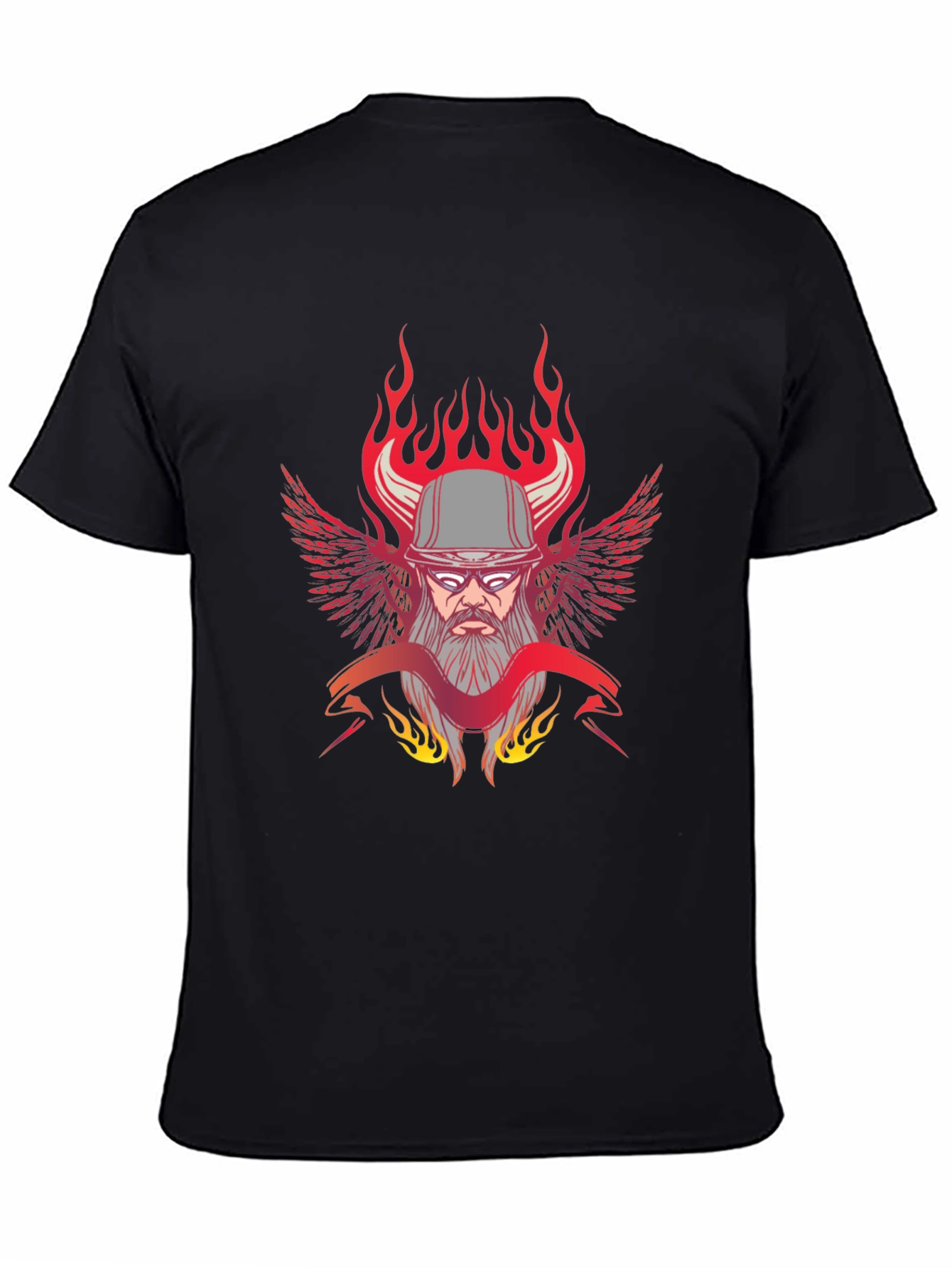 Flaming Biker Graphic T-Shirt