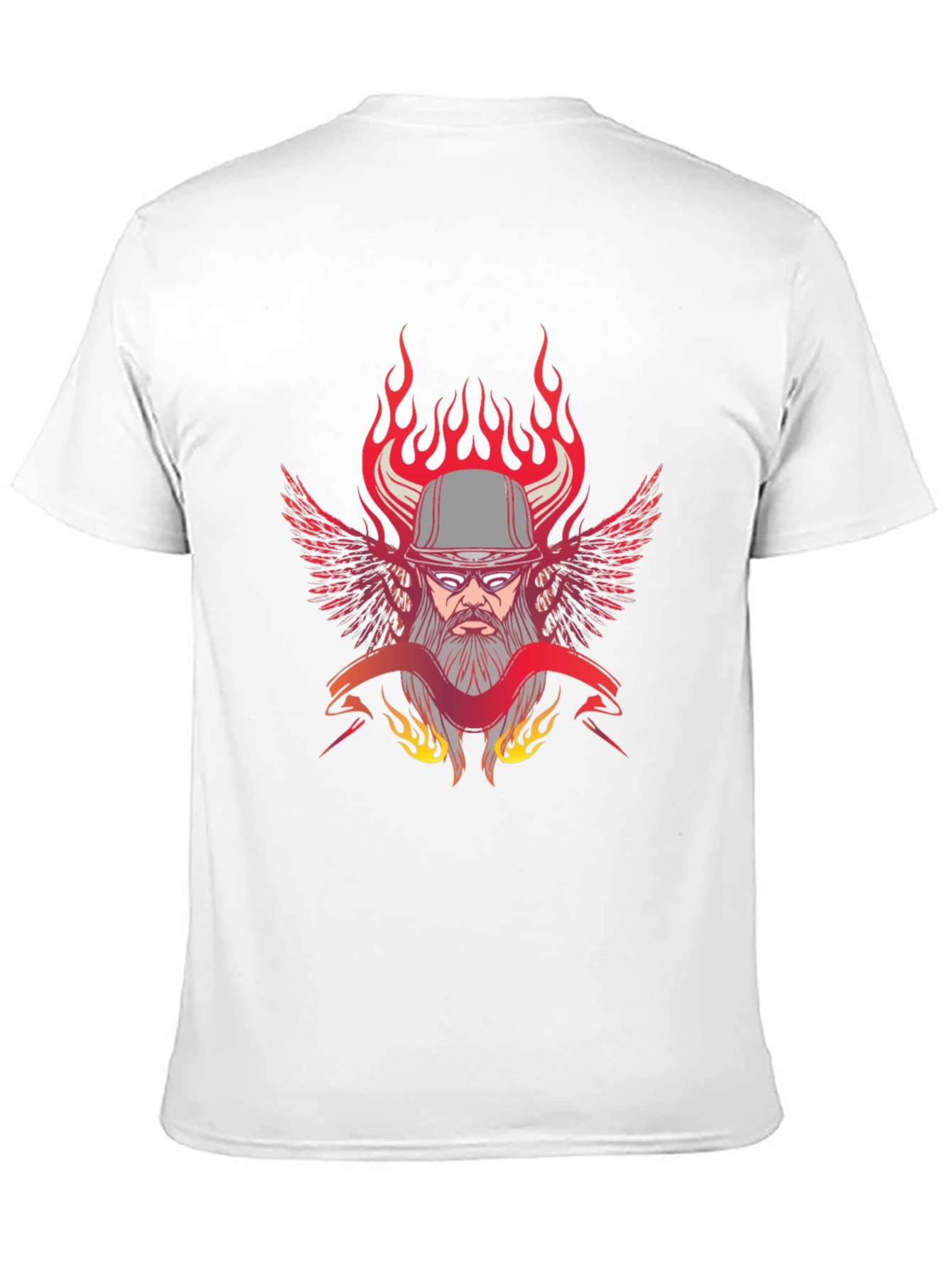 Flaming Biker Graphic T-Shirt
