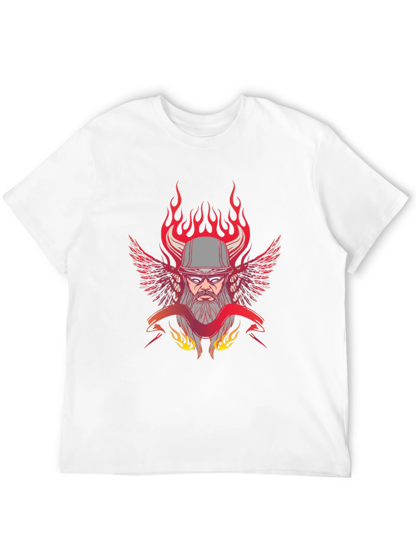 Flaming Biker Graphic T-Shirt