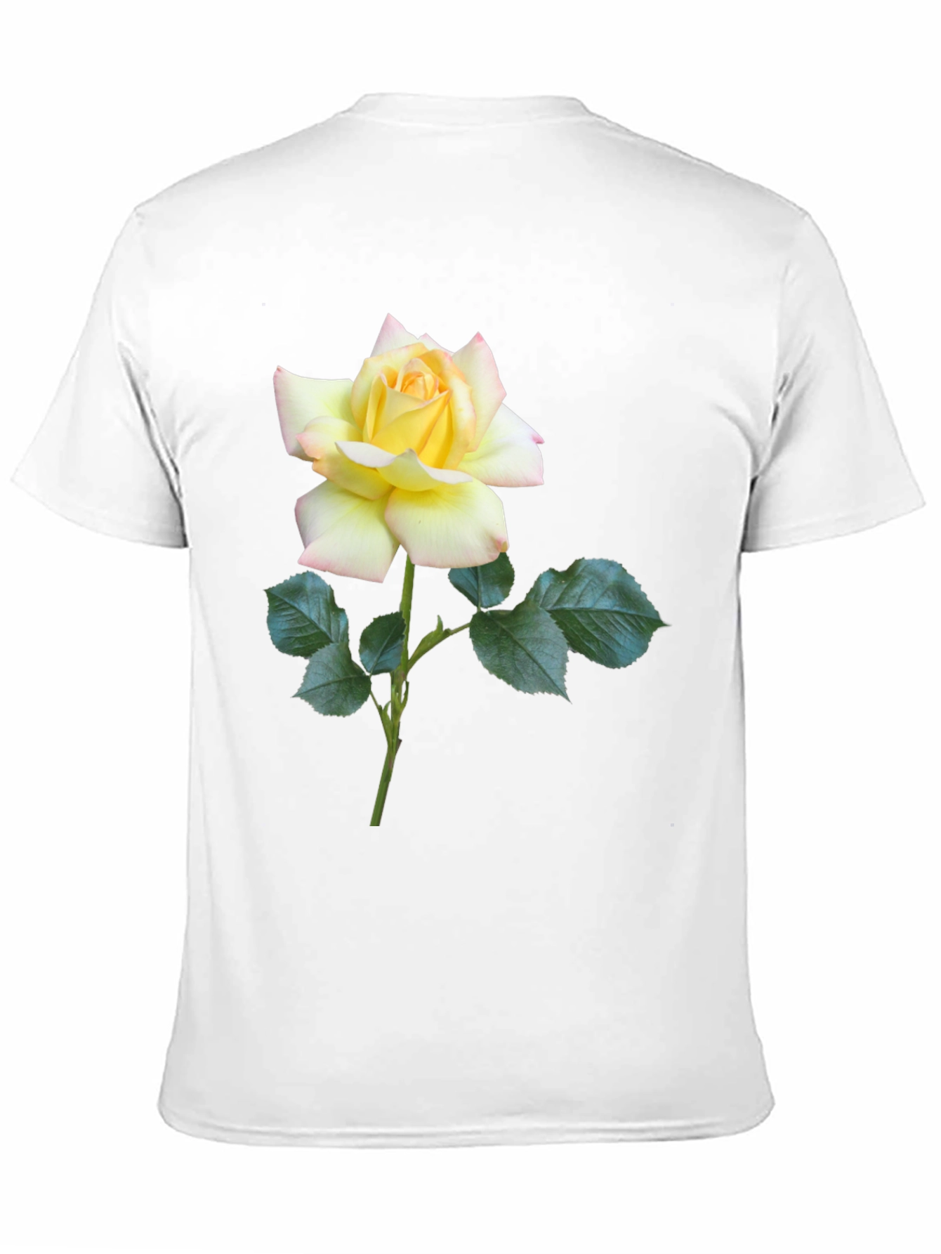 Black T-Shirt with Yellow Rose Graphic