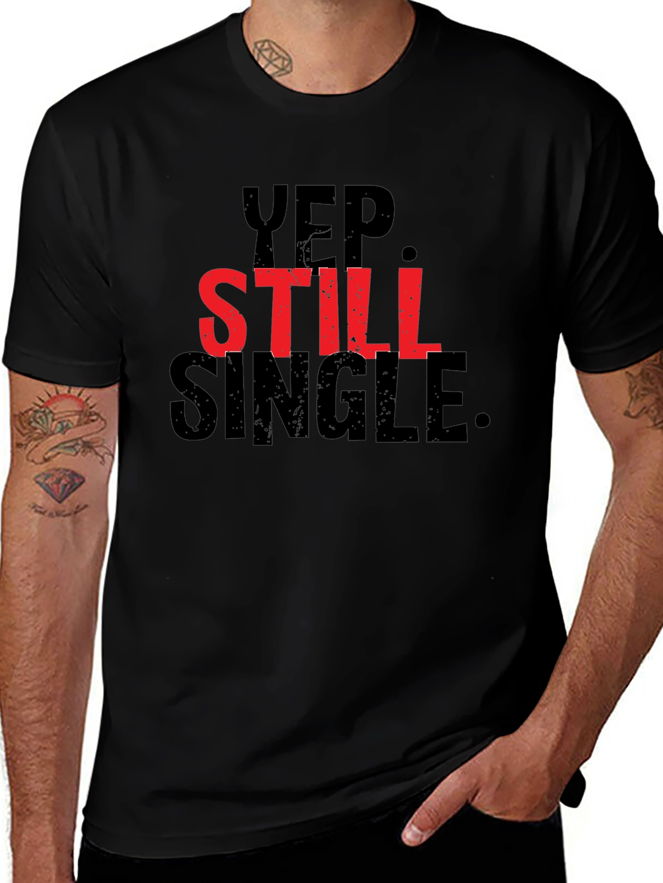 Yep Still Single Graphic Tee - Black