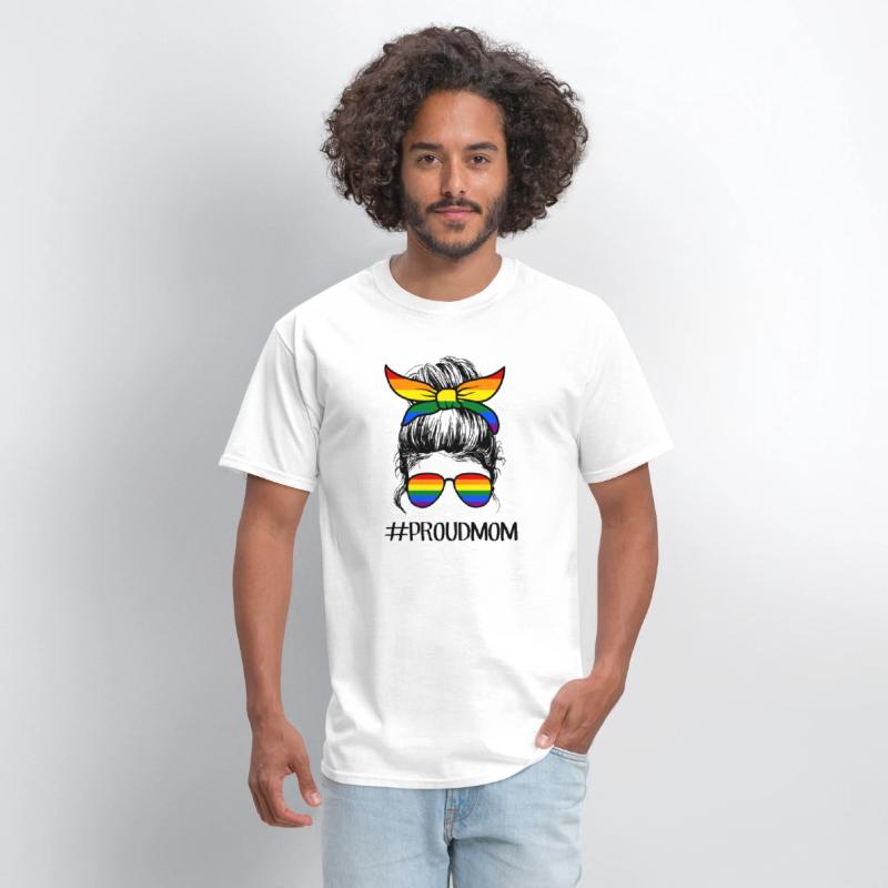 Proud Mom gay pride color