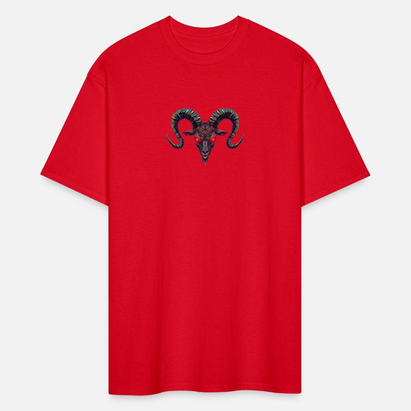 Psychedelic Demon Head with Spiral Horns