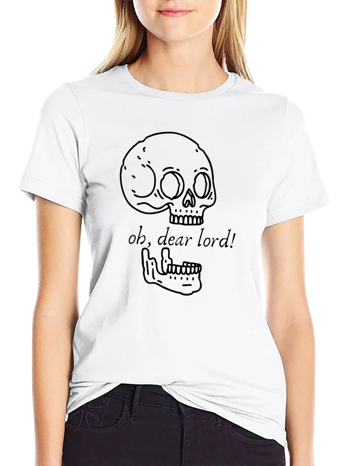 Skull Oh Dear Lord! Graphic Black Tee
