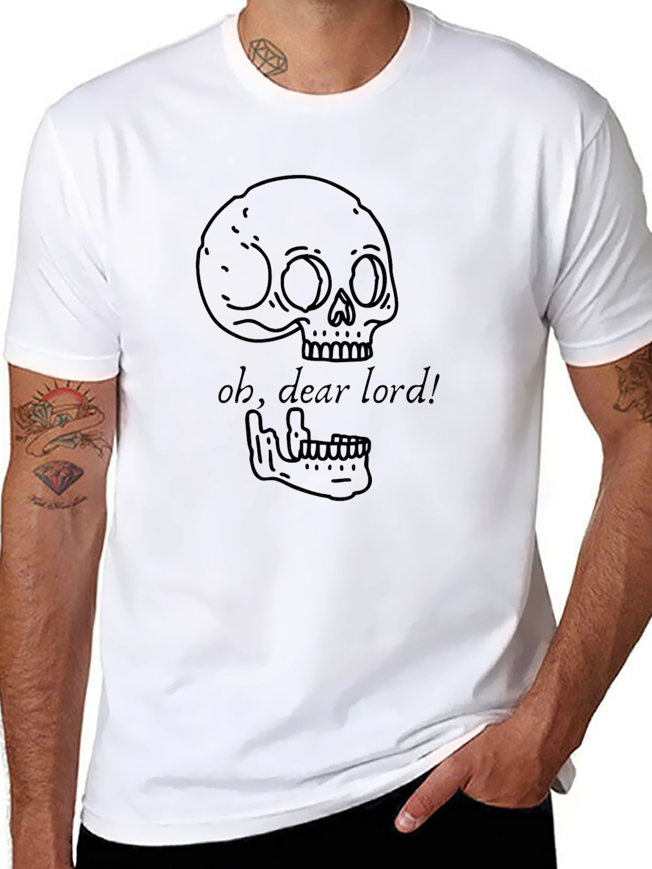 Skull Oh Dear Lord! Graphic Black Tee