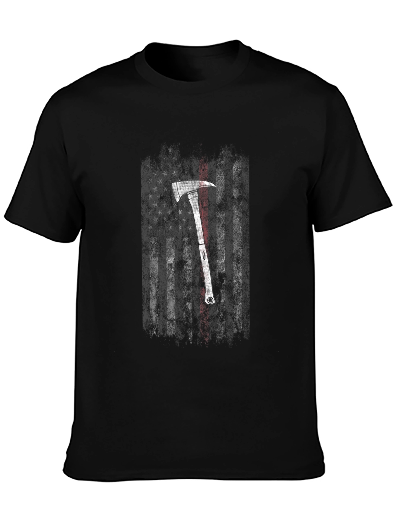 Firefighter Axe USA Flag Graphic Tee