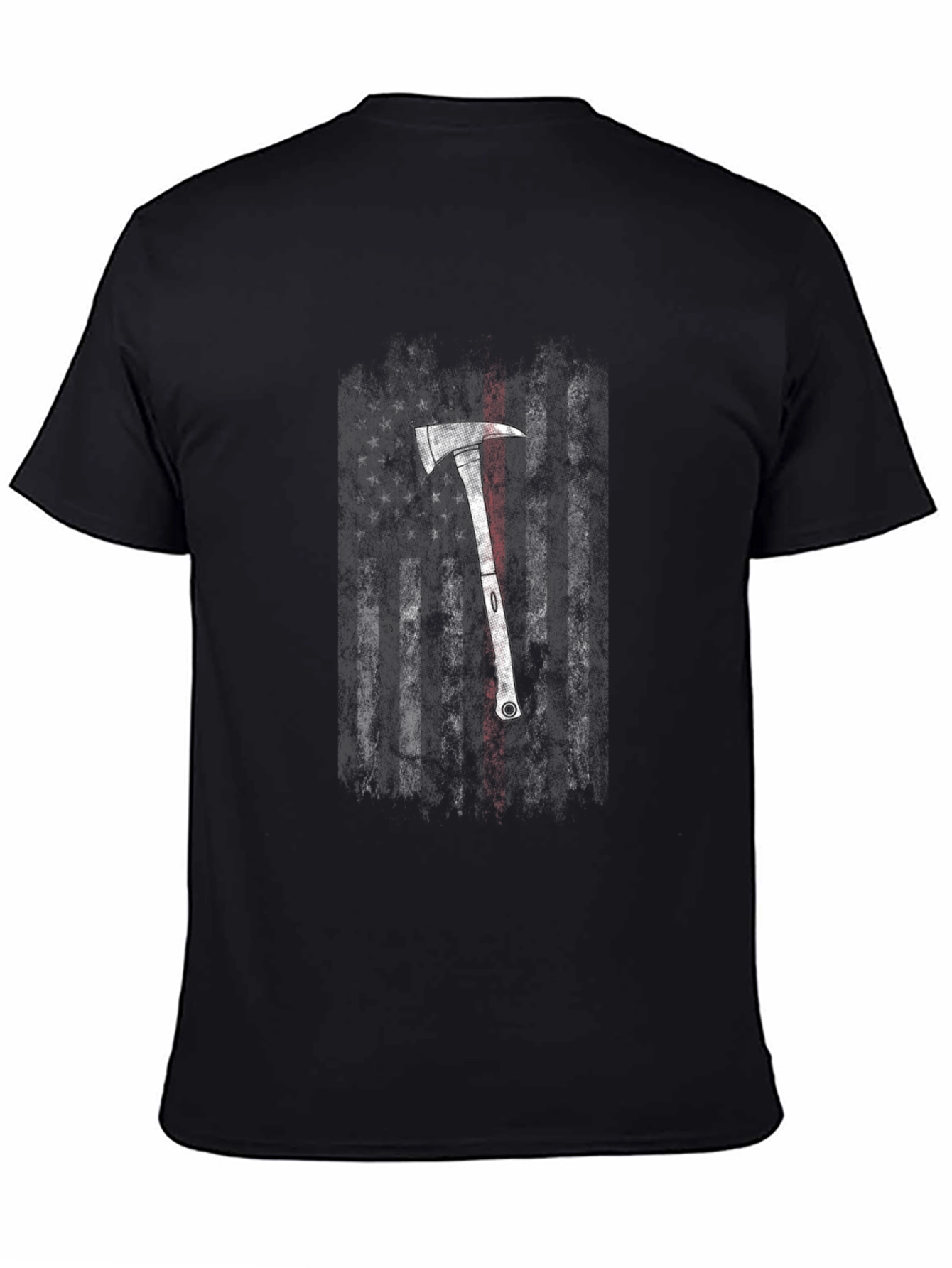 Firefighter Axe USA Flag Graphic Tee