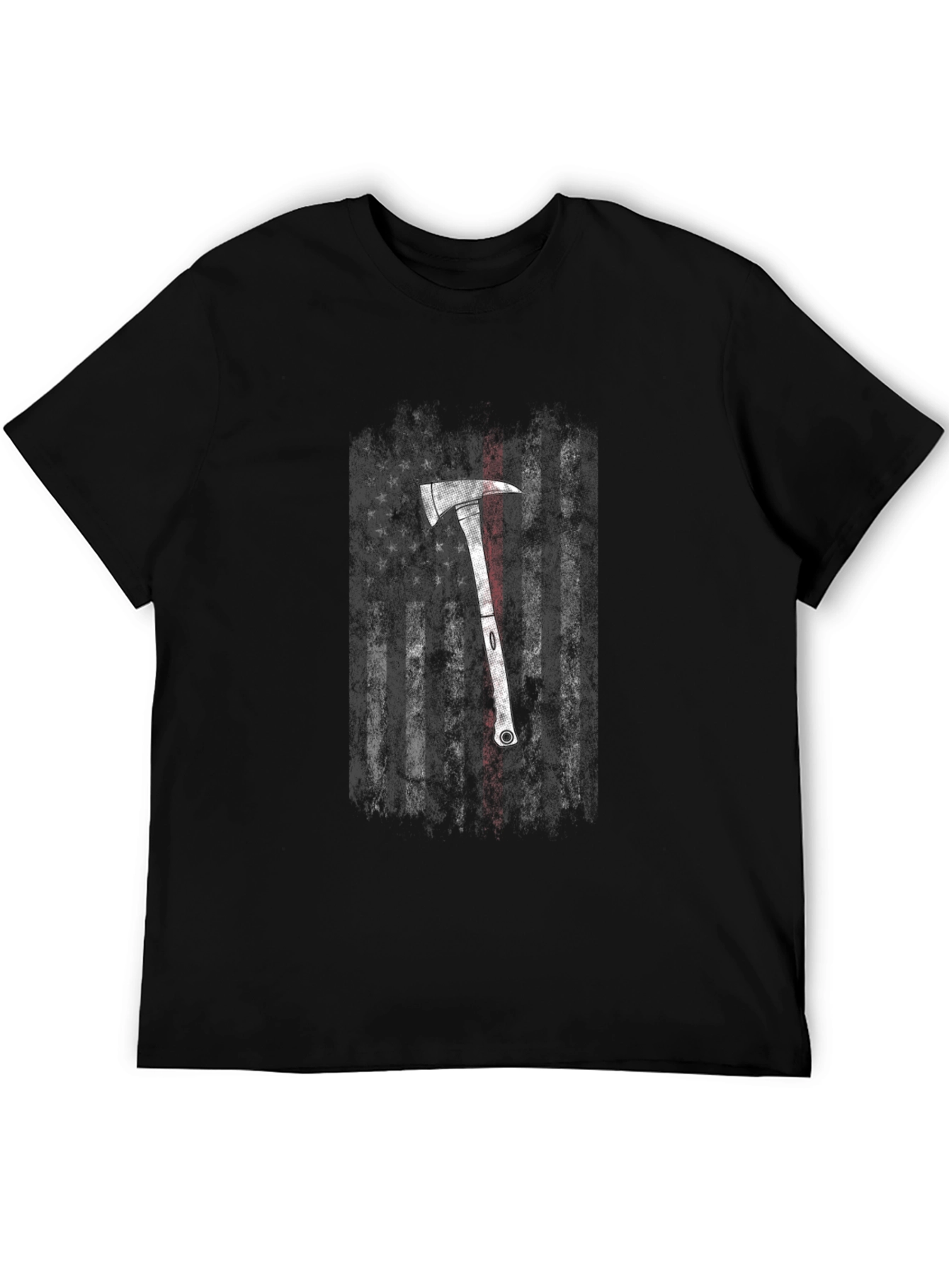 Firefighter Axe USA Flag Graphic Tee