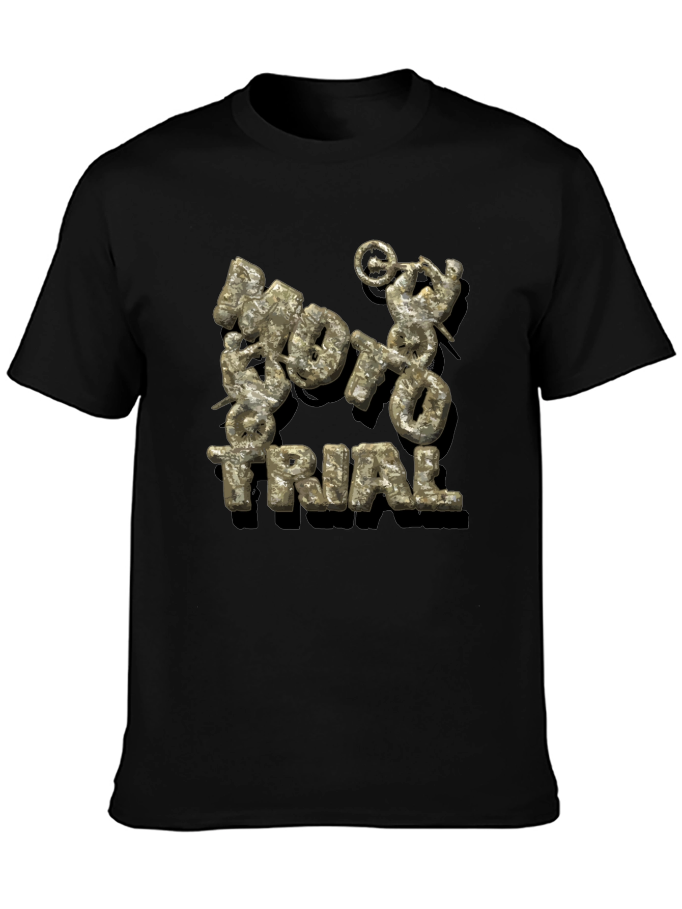 Moto Trial Graphic Print Black T-Shirt