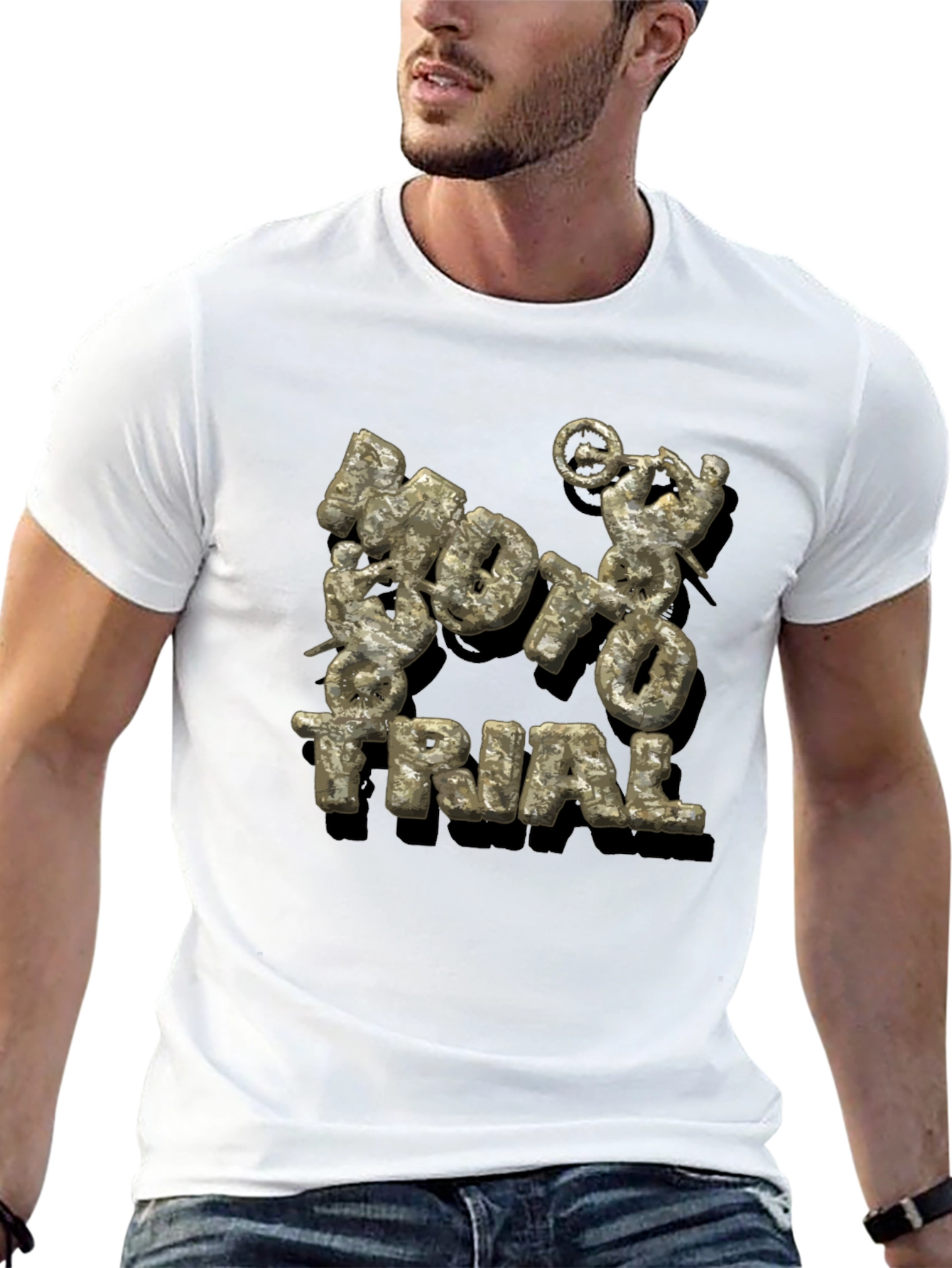 Moto Trial Graphic Print Black T-Shirt