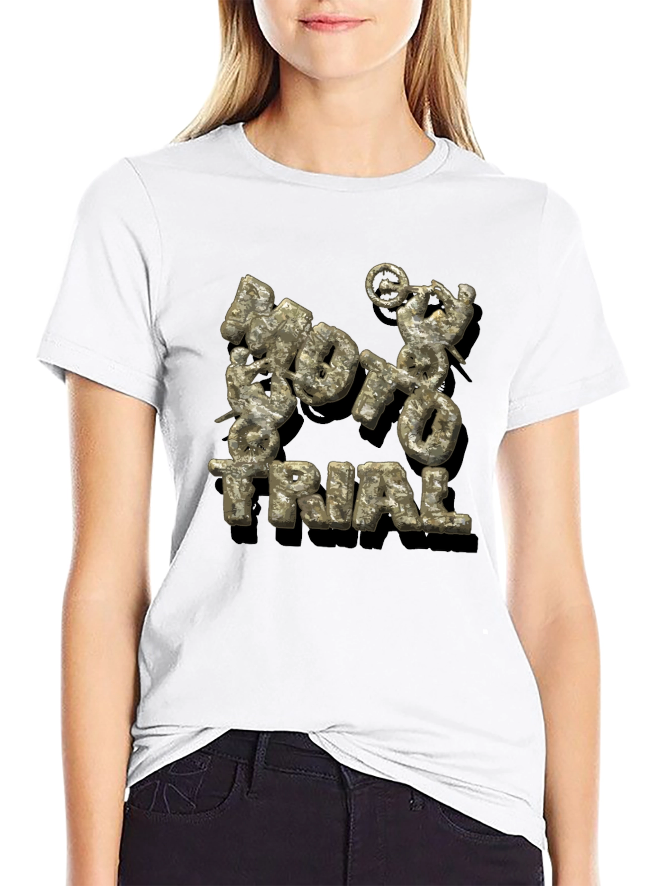 Moto Trial Graphic Print Black T-Shirt