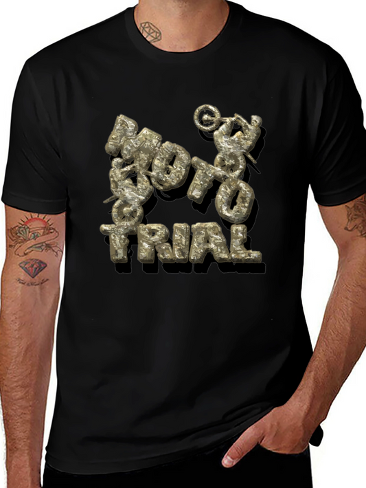 Moto Trial Graphic Print Black T-Shirt