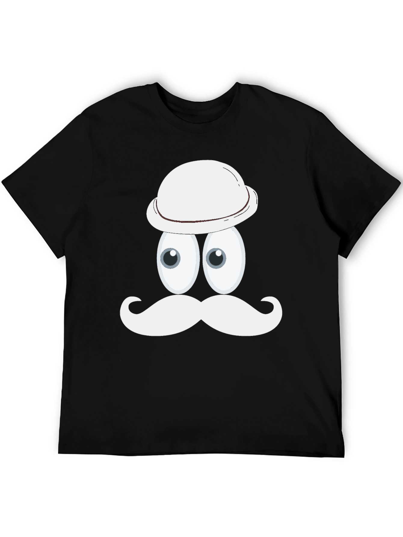 Funny Cartoon Face Graphic Tee - Quirky Black T-Shirt