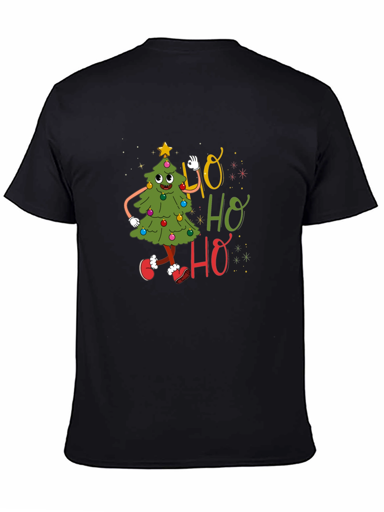 Festive Ho Ho Ho Christmas Tree Graphic Tee