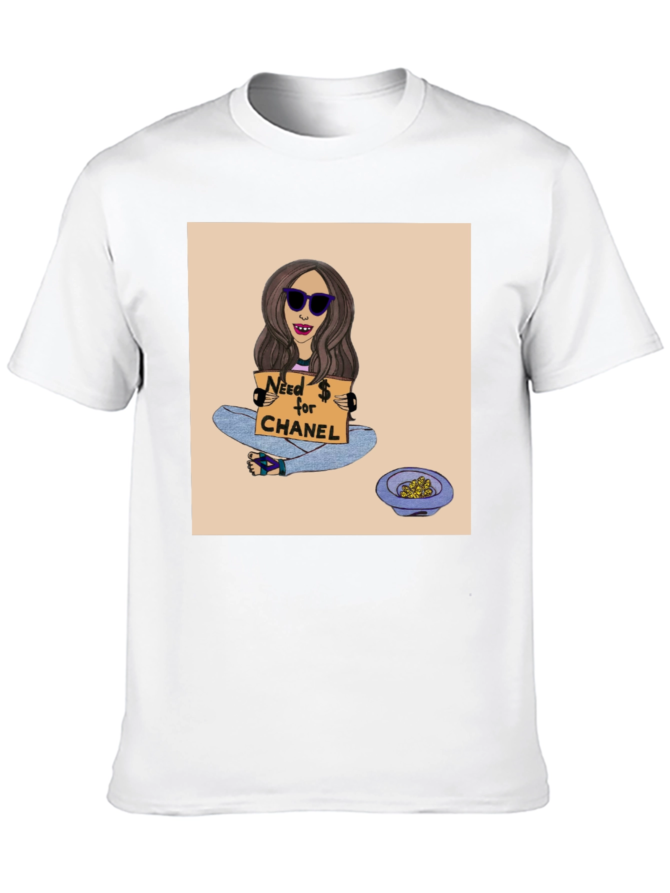 Novelty Graphic Tee: Need $ for Chanel