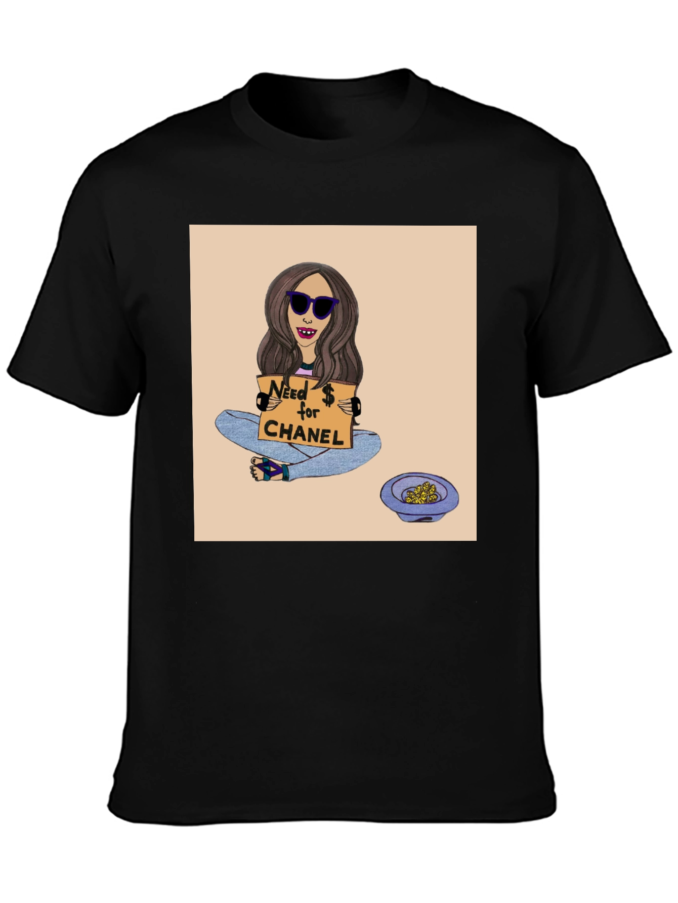 Novelty Graphic Tee: Need $ for Chanel