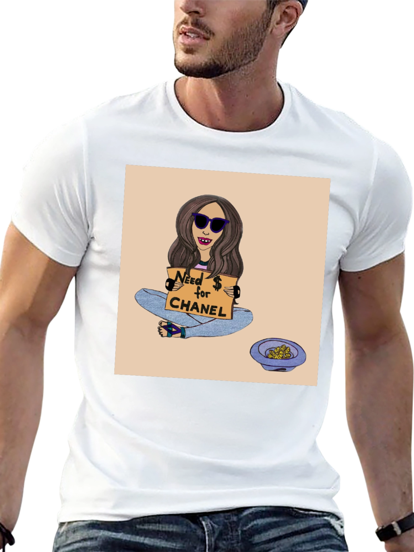 Novelty Graphic Tee: Need $ for Chanel