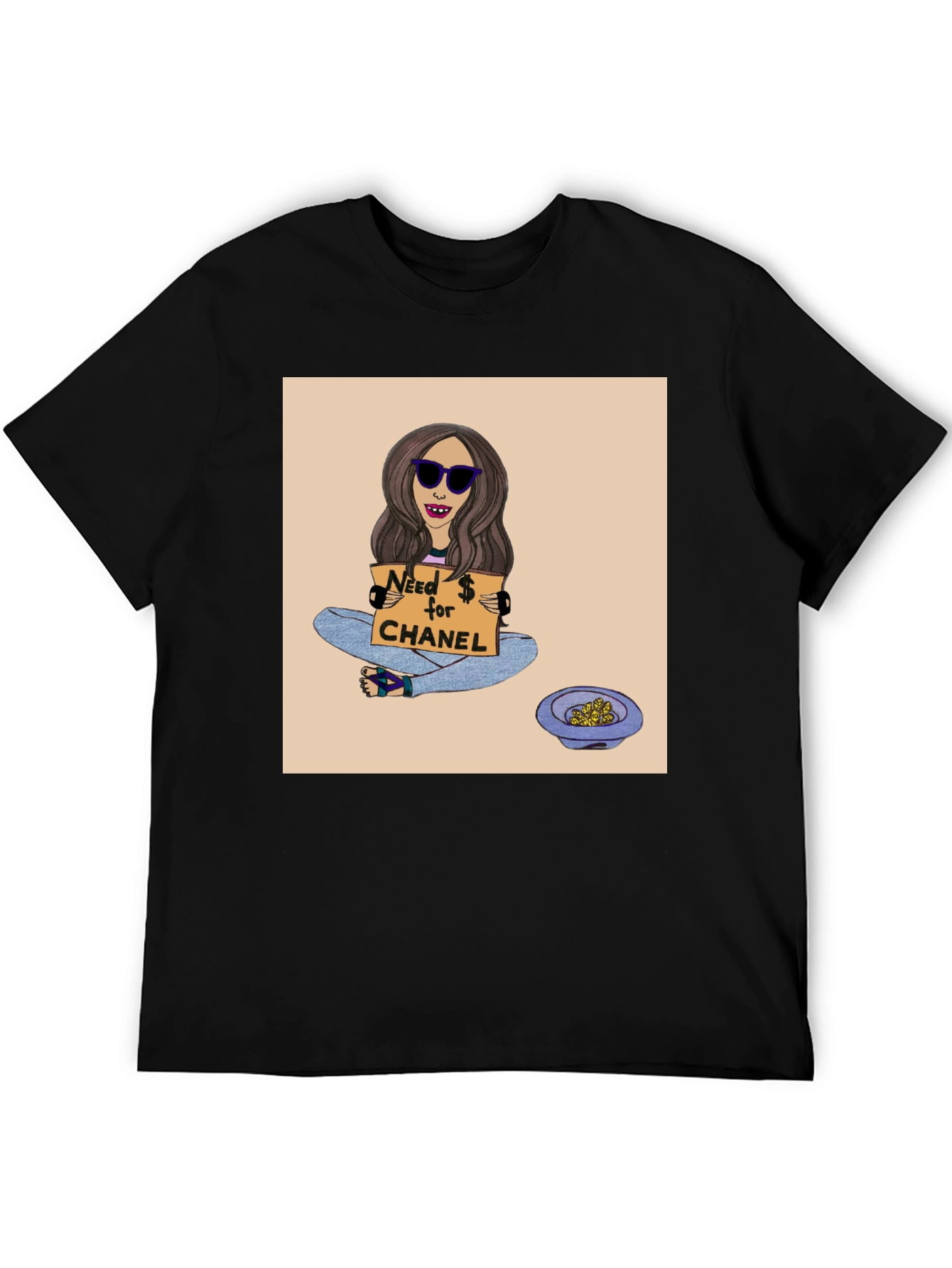 Novelty Graphic Tee: Need $ for Chanel