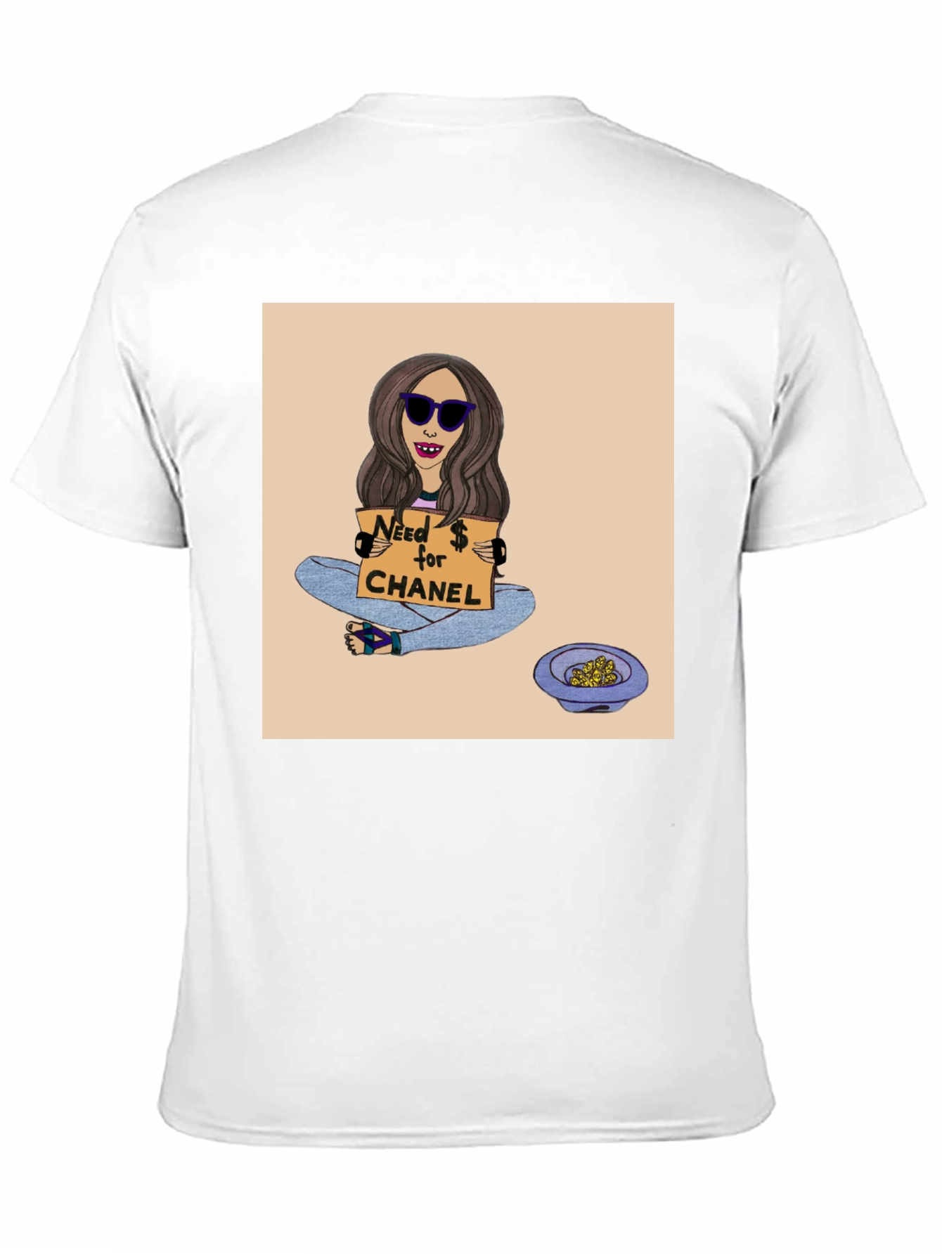 Novelty Graphic Tee: Need $ for Chanel