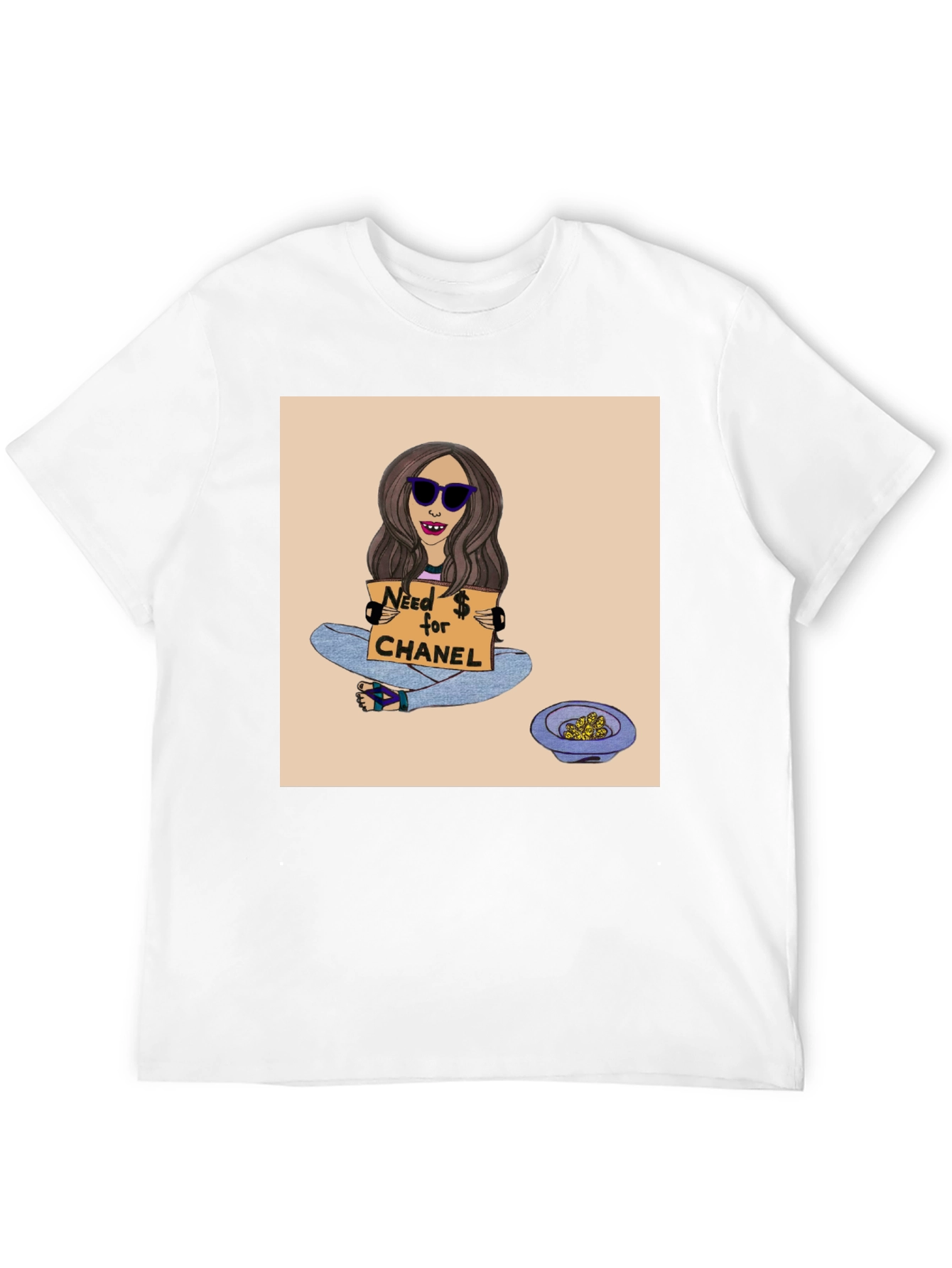 Novelty Graphic Tee: Need $ for Chanel
