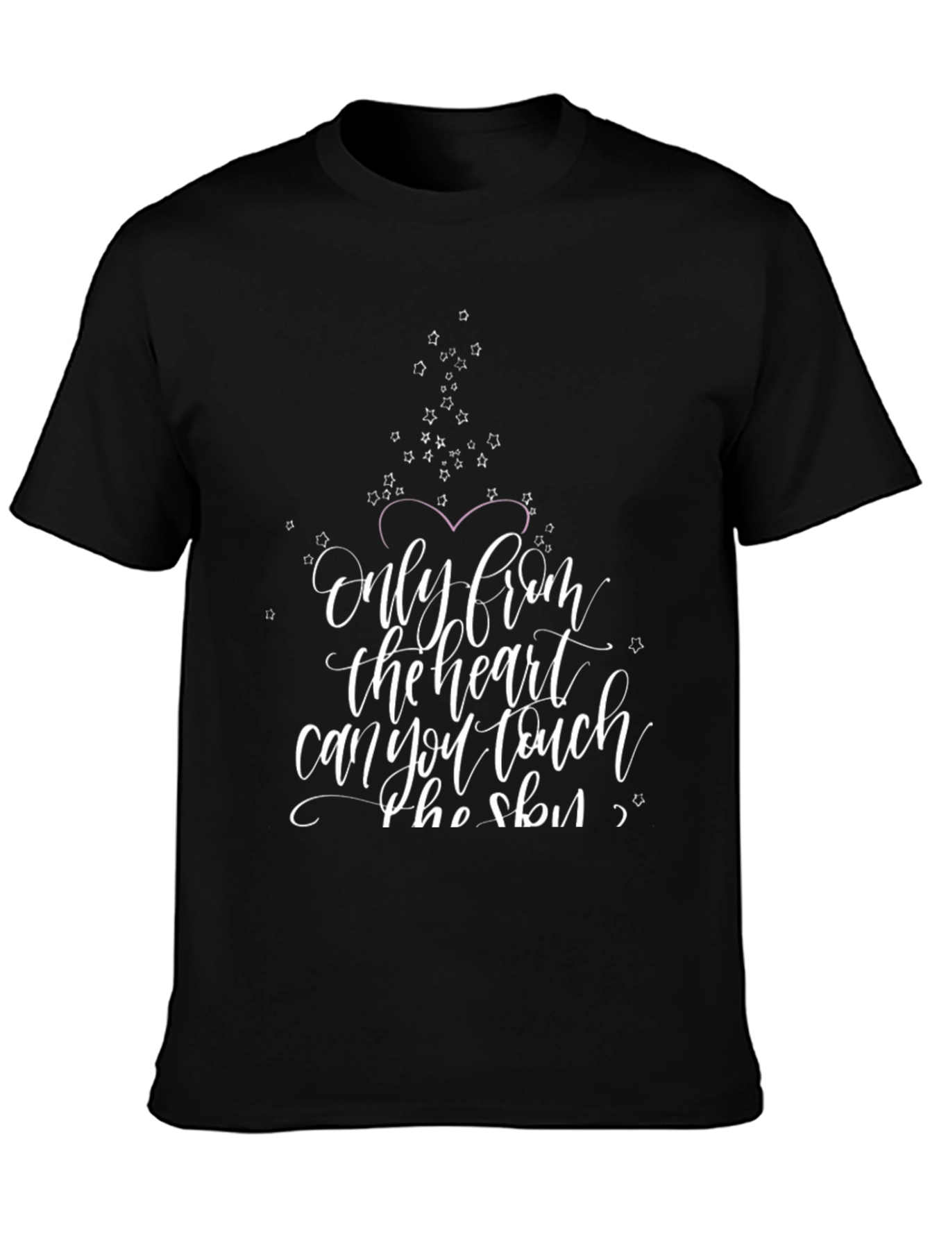 Heartfelt Words Graphic Tee - Black Cotton Blend